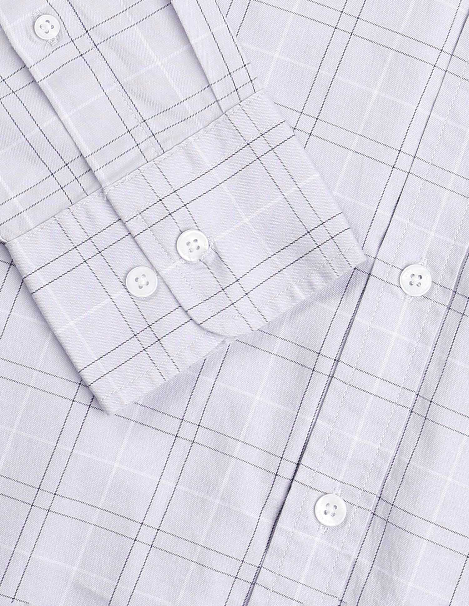 Grid Tattersall Checked Tailored Fit Shirt Light Grey - U.S. POLO ASSN. | Large
