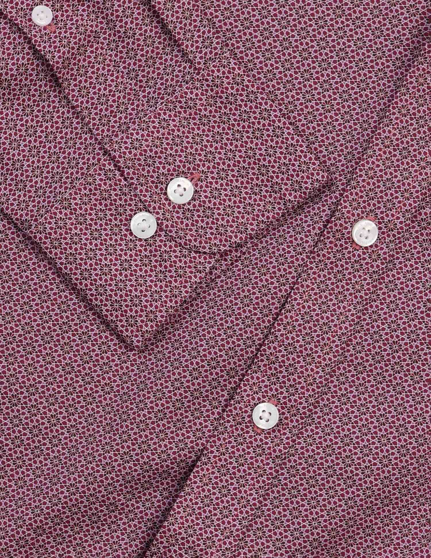 Floral Printed Tailored Fit Shirt Dark Pink - U.S. Polo Assn. India | Large