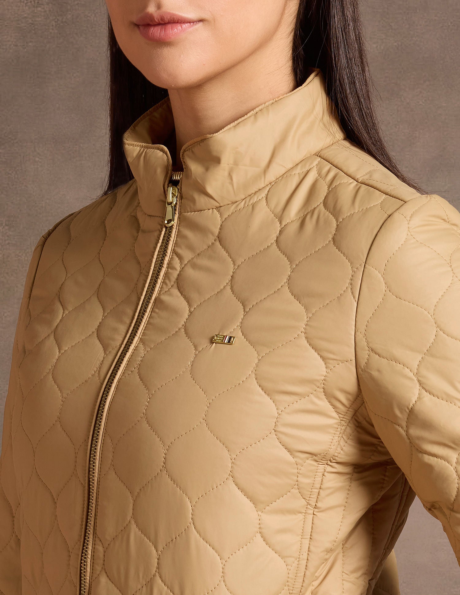 High Neck Puffer Jacket Beige - U.S. POLO ASSN. | Large