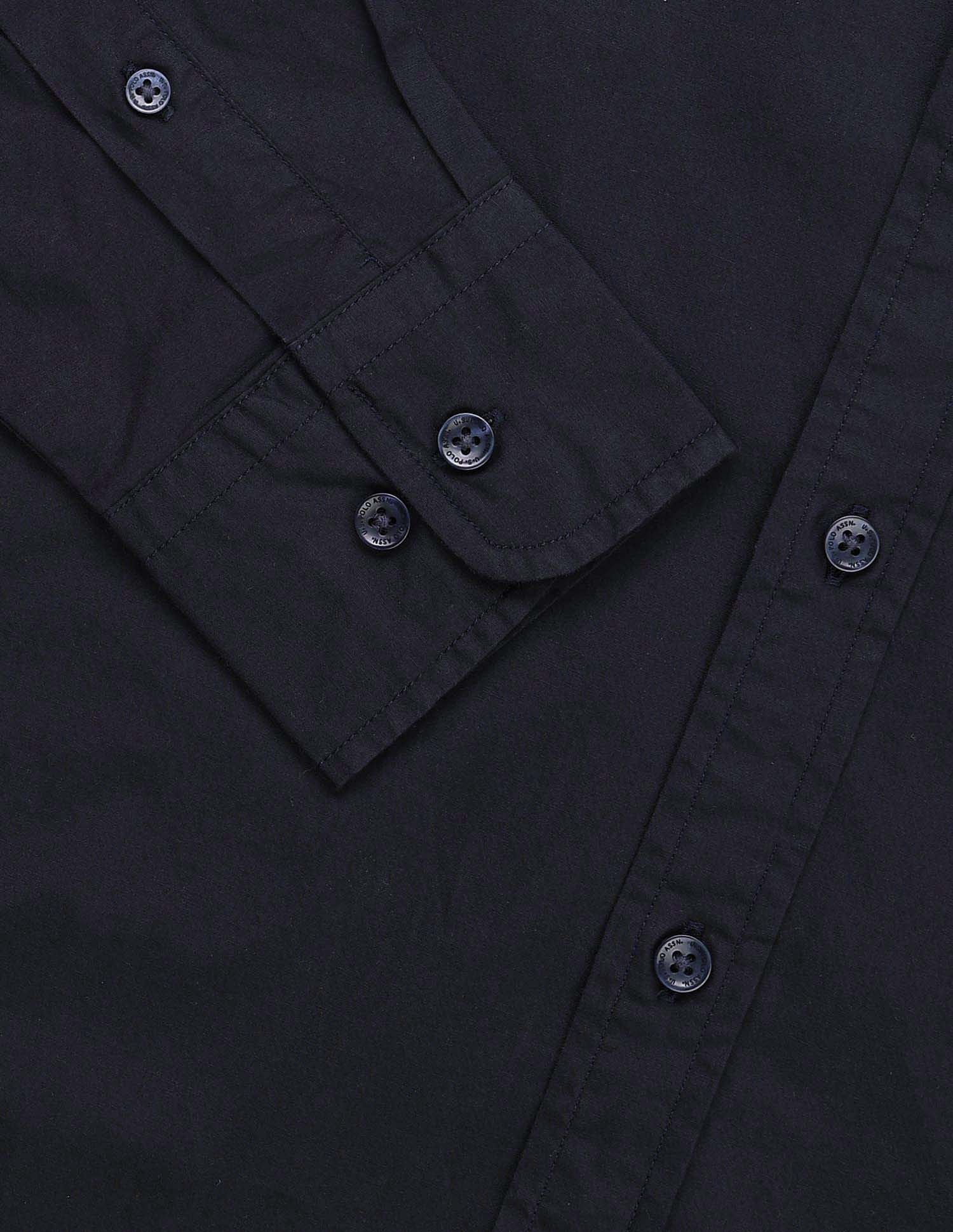 Poplin Solid Stretch Shirt Navy - U.S. Polo Assn. India | Large