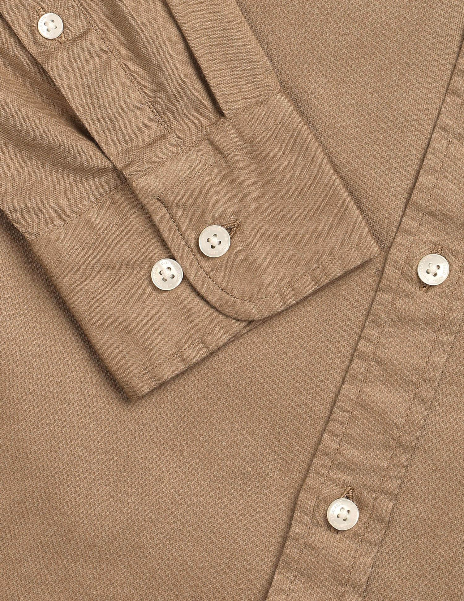 Solid Tailored Fit Shirt Beige - U.S. Polo Assn. India | Large