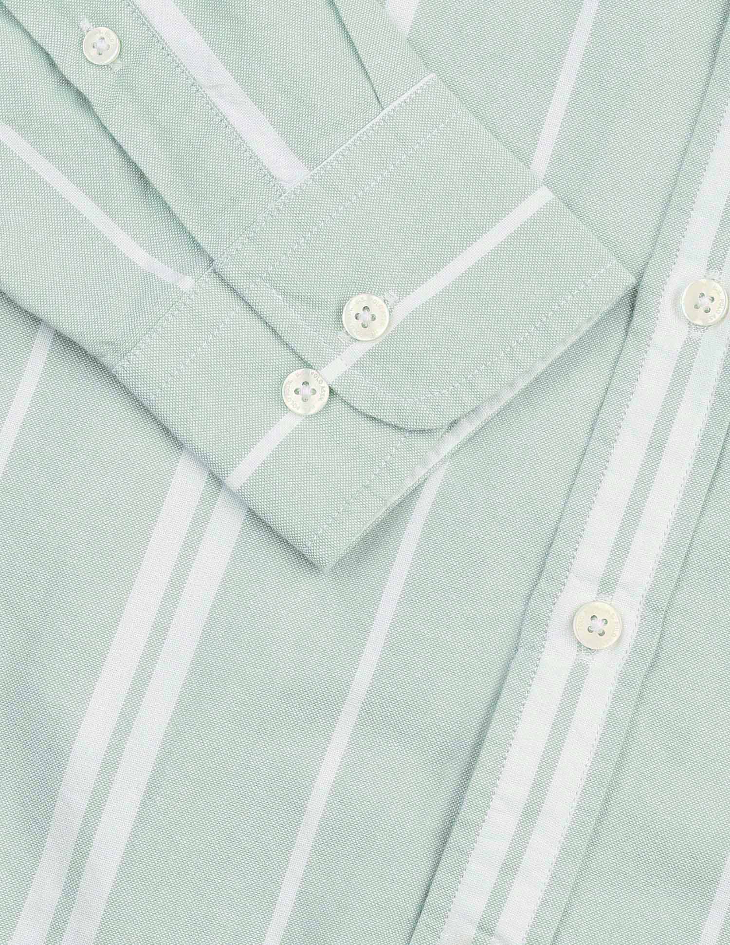 Pure Cotton Tailored Fit Shirt Light Green - U.S. Polo Assn. India | Large