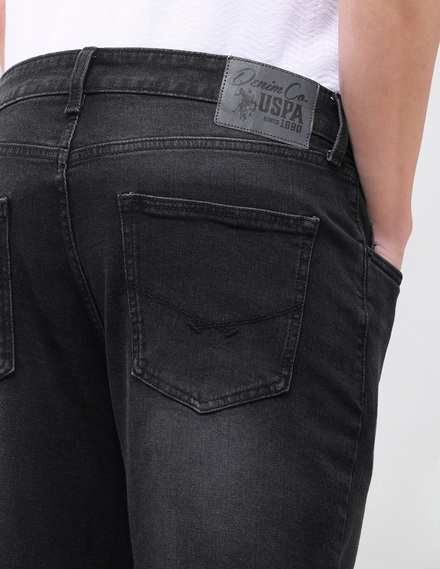 Cole Comfort Cropped Fit Black Jeans Black - U.S. Polo Assn. India | Large