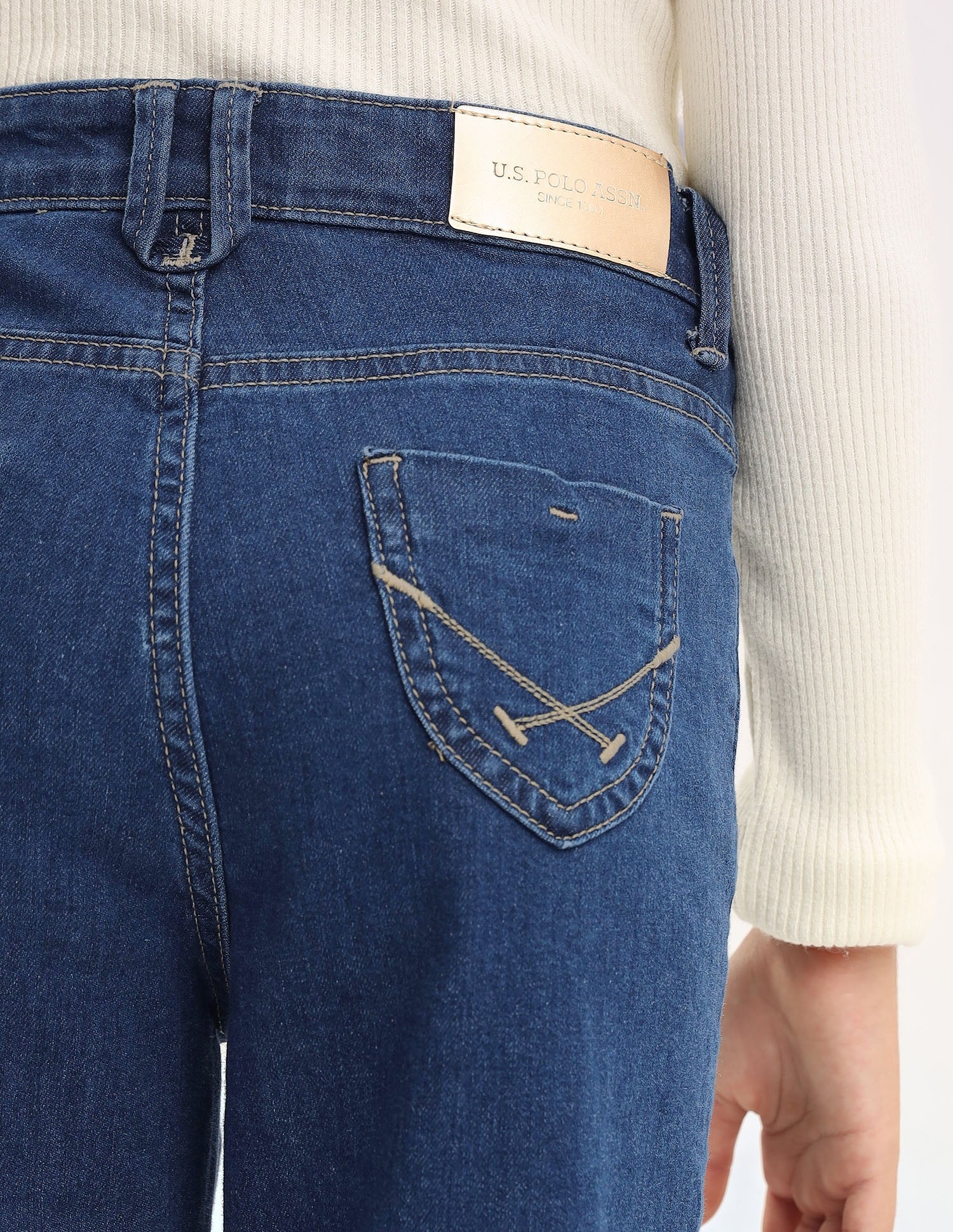 Girls Bootcut Fit Blue Jeans Blue - U.S. POLO ASSN. | Large