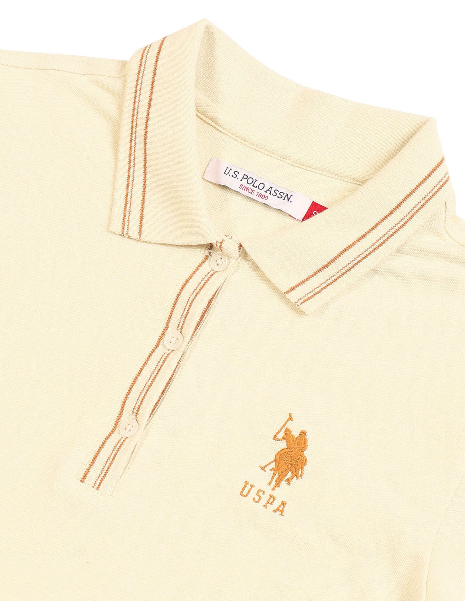 Regular Fit Solid Polo Shirt Ecru - U.S. POLO ASSN. | Large