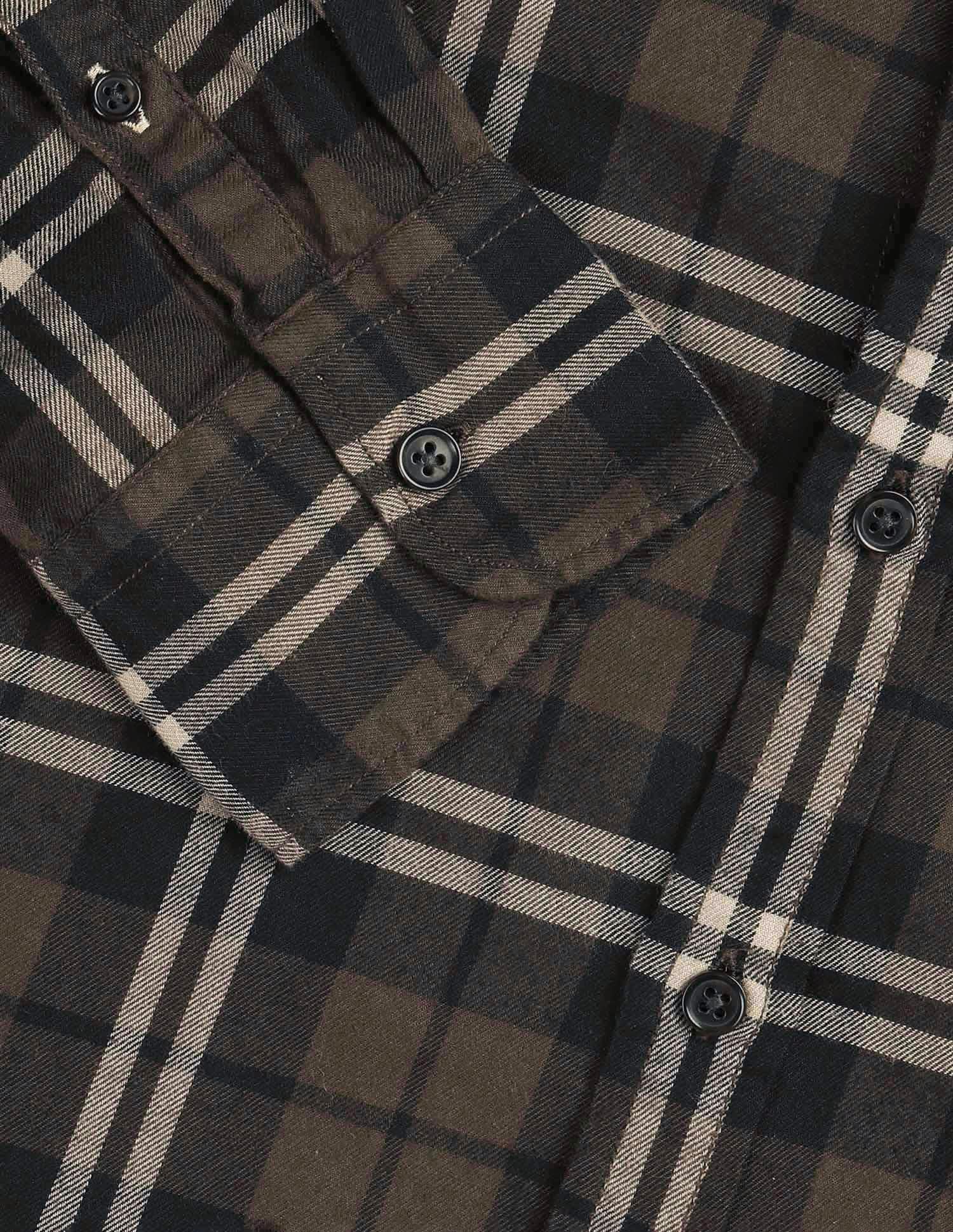 Tartan Checked Regular Fit Shirt Dark Brown - U.S. POLO ASSN. | Large