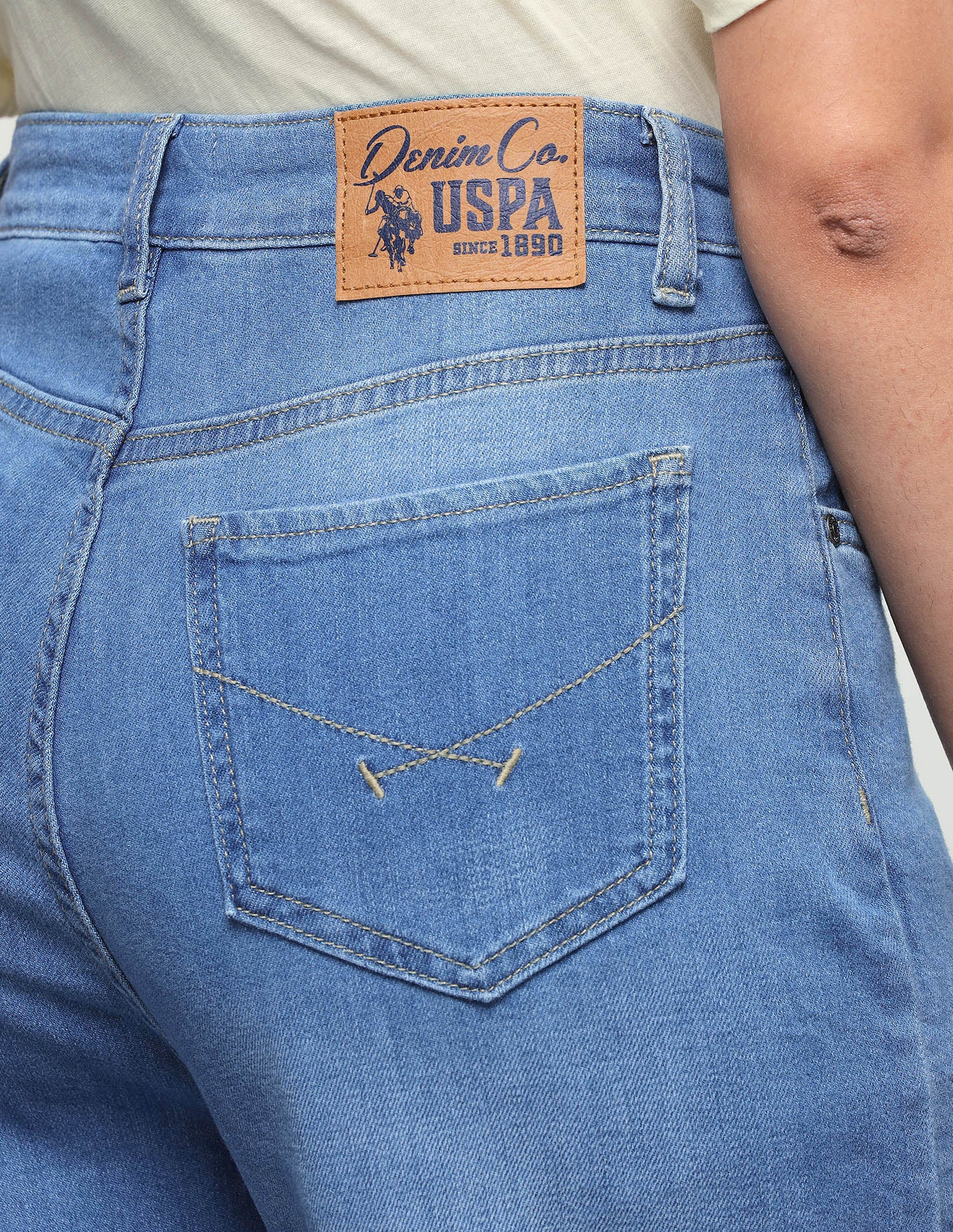 Wide Leg Fit Blue Jeans Light Blue - U.S. Polo Assn. India | Large