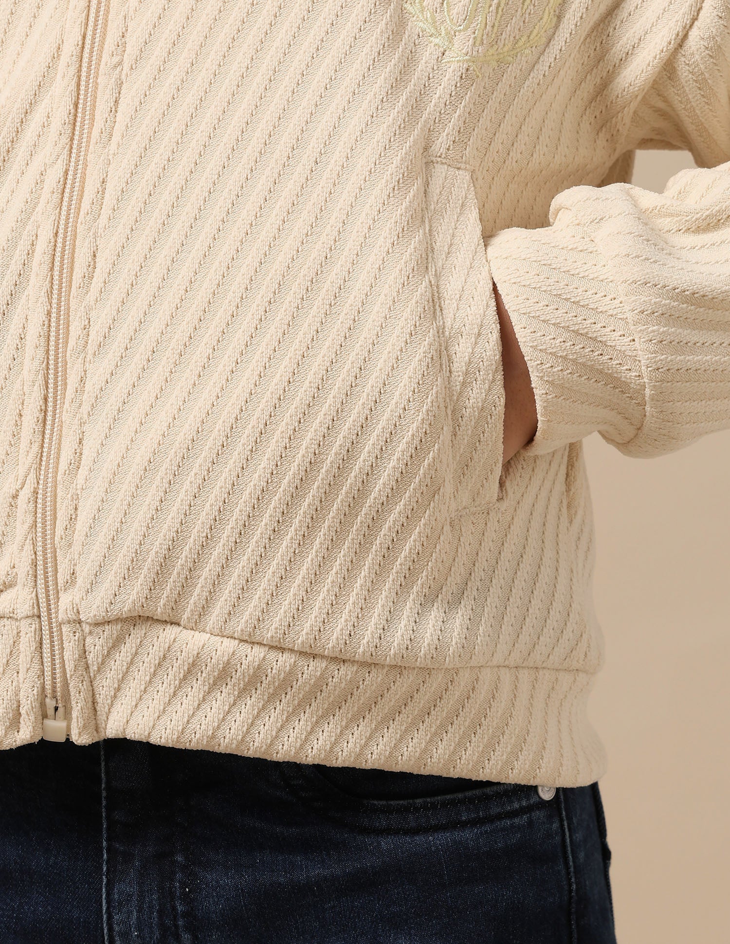 Girls Zipper Hooded Sweatshirt Off White - U.S. POLO ASSN. | Large