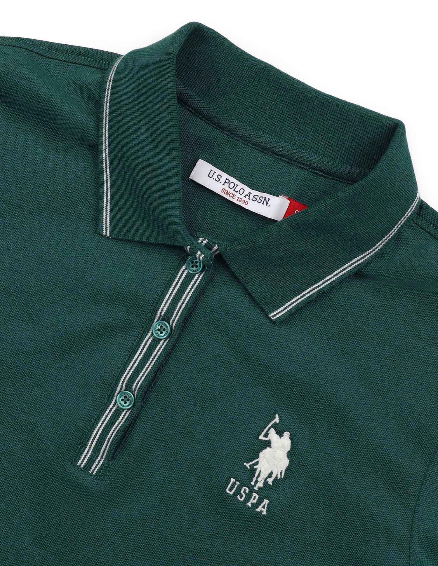 Regular Fit Solid Polo Shirt Dk. Green - U.S. POLO ASSN. | Large