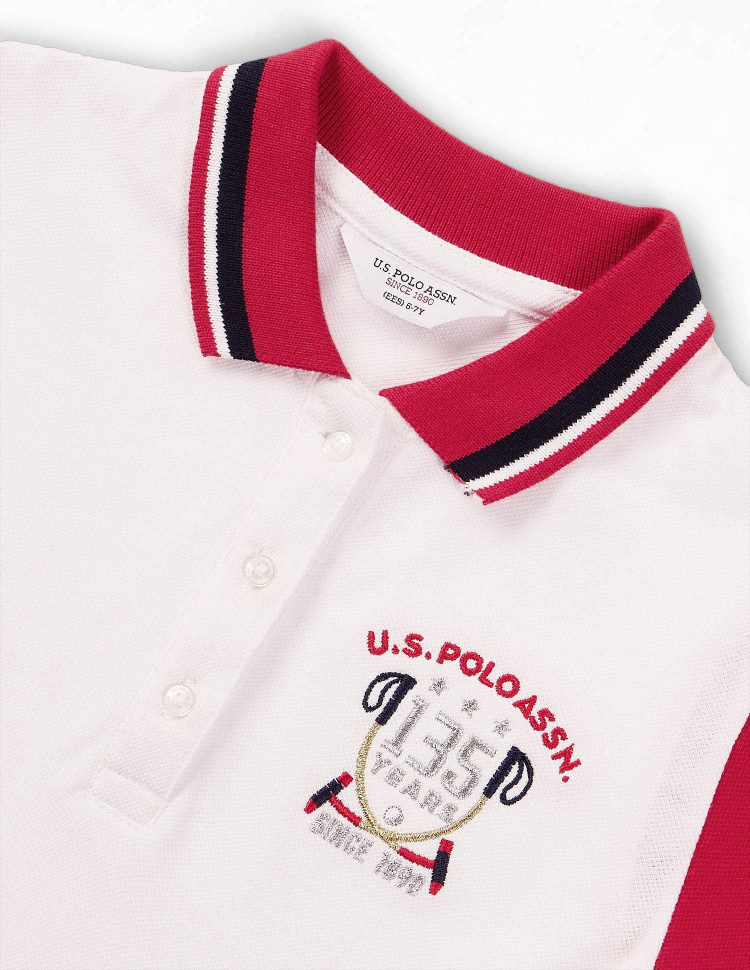 Girls Knife Pleat Cotton Dress Red - U.S. POLO ASSN. | Large