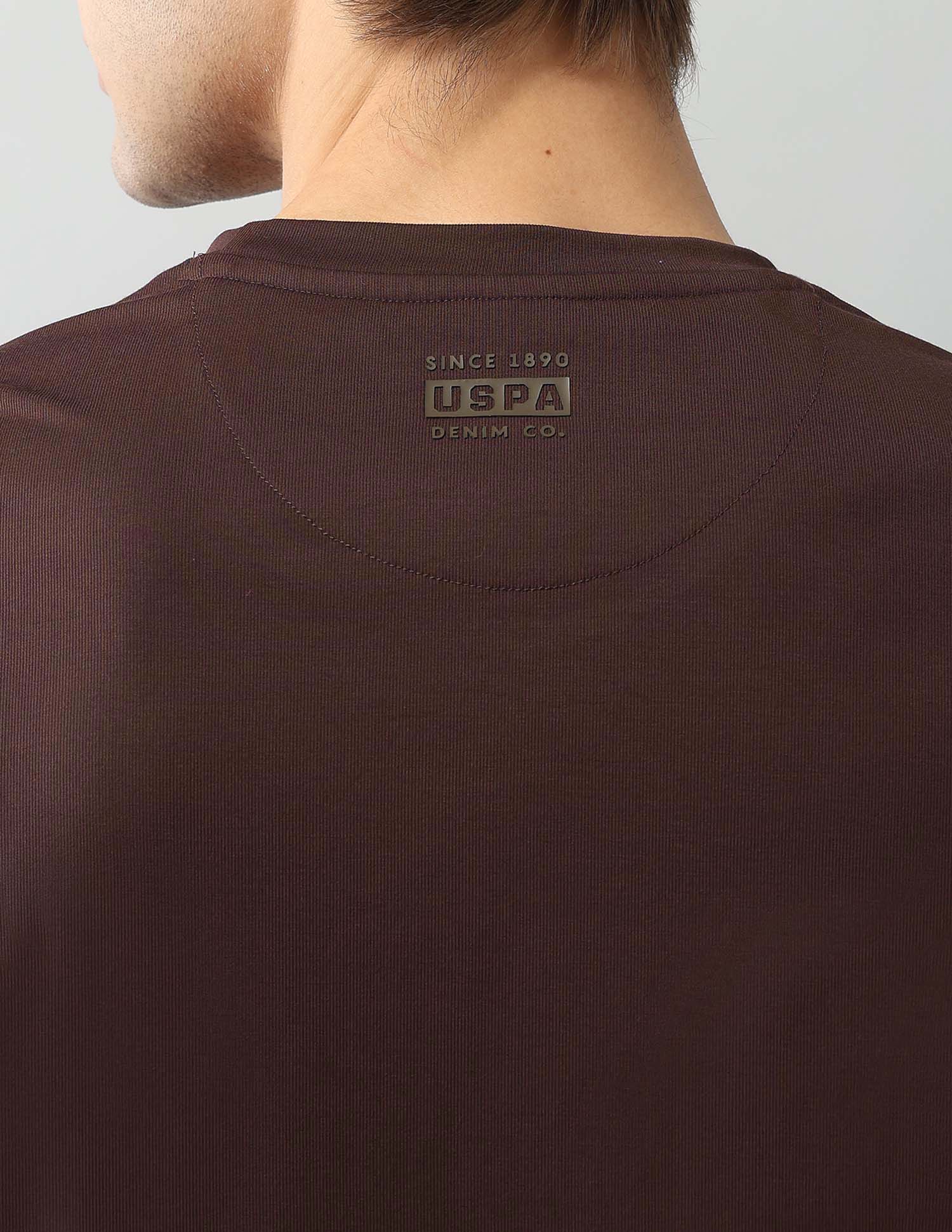 Brand Printed Muscle Fit Black Label T-Shirt Dark Brown - U.S. Polo Assn. India | Large