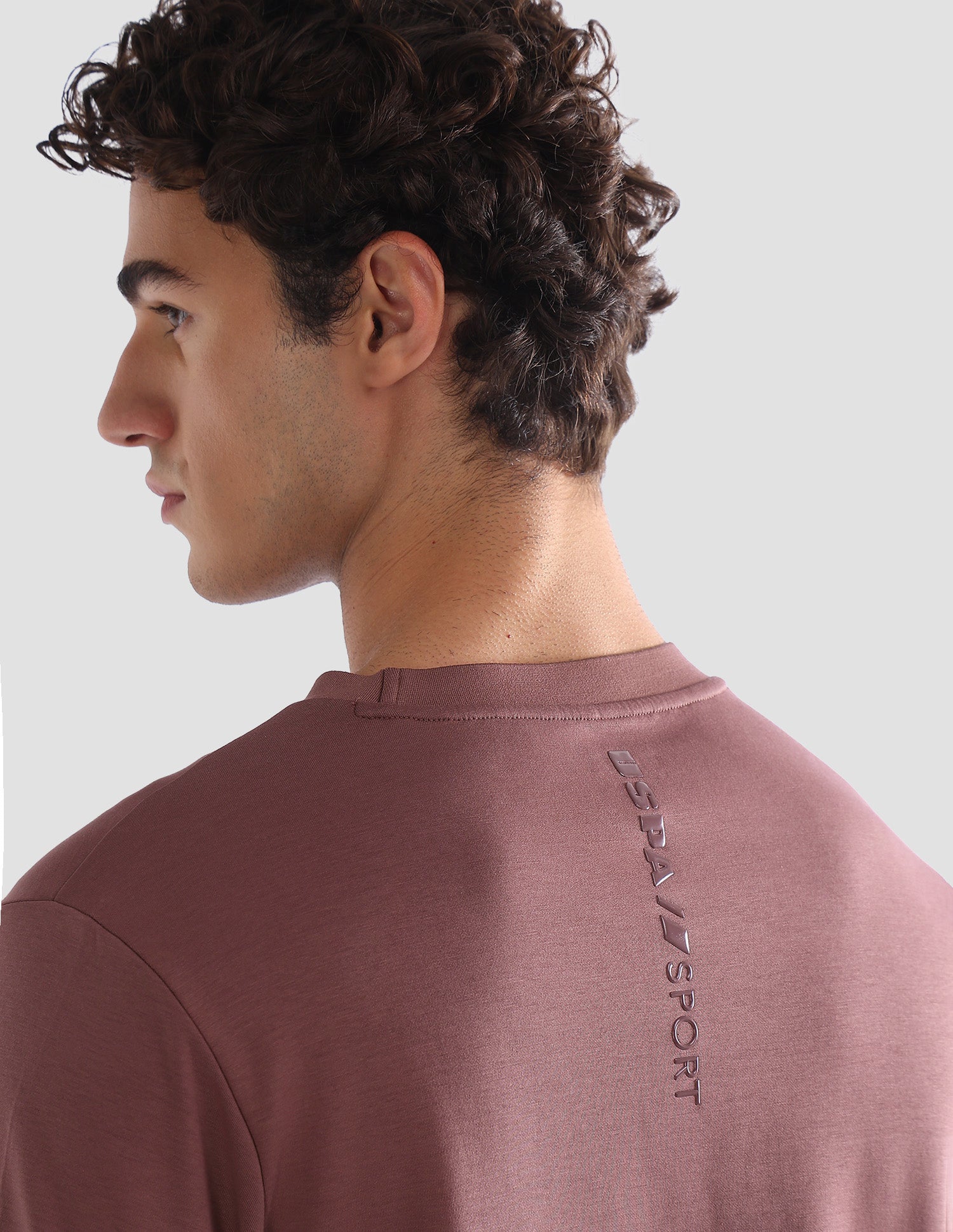 Solid Slim Fit Active T-Shirt Dark Pink - U.S. Polo Assn. India | Large