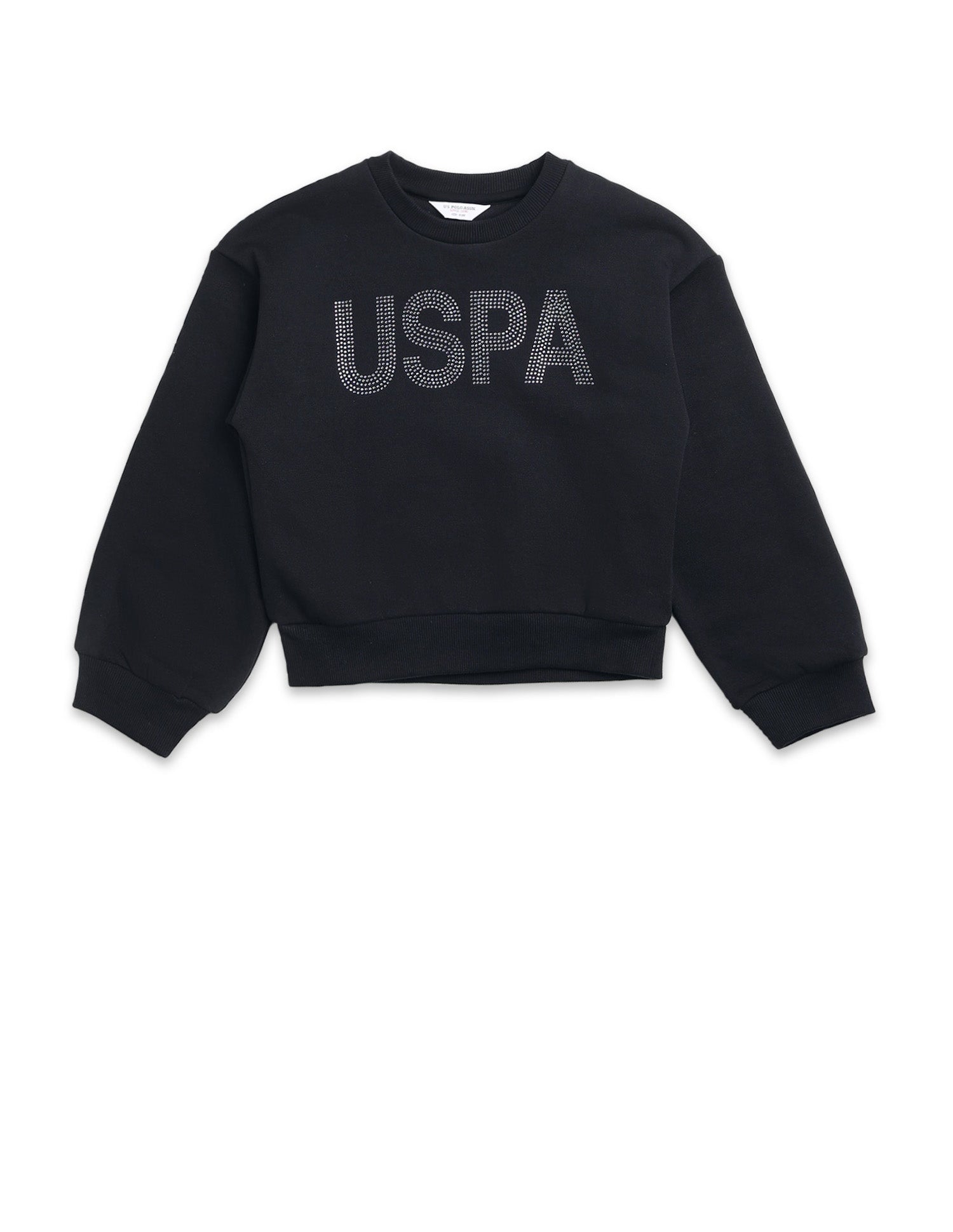 Brand Embellished Regular Fit Sweatshirt Jet Black - U.S. POLO ASSN. | Large