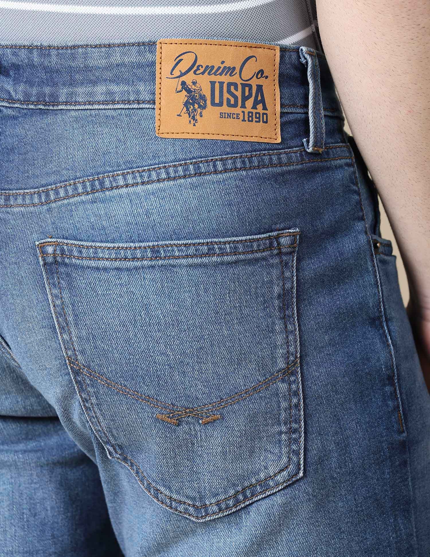 Brandon Slim-Tapered Fit Blue Jeans Mid Blue - U.S. Polo Assn. India | Large