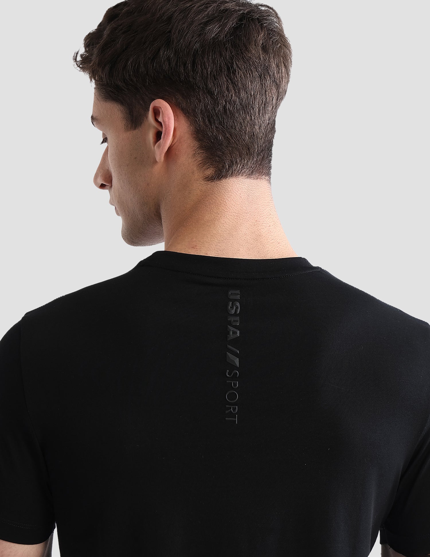 Brand Embossed Regular Fit Active T-Shirt Black - U.S. POLO ASSN. | Large