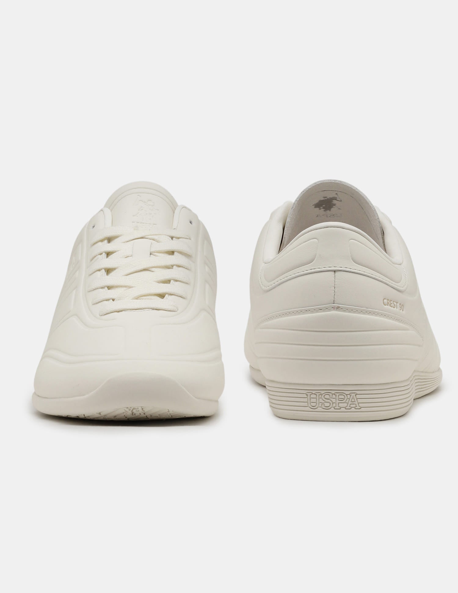 Round Toe Lace Ups Crest 90 Sneakers White - U.S. Polo Assn. India | Large