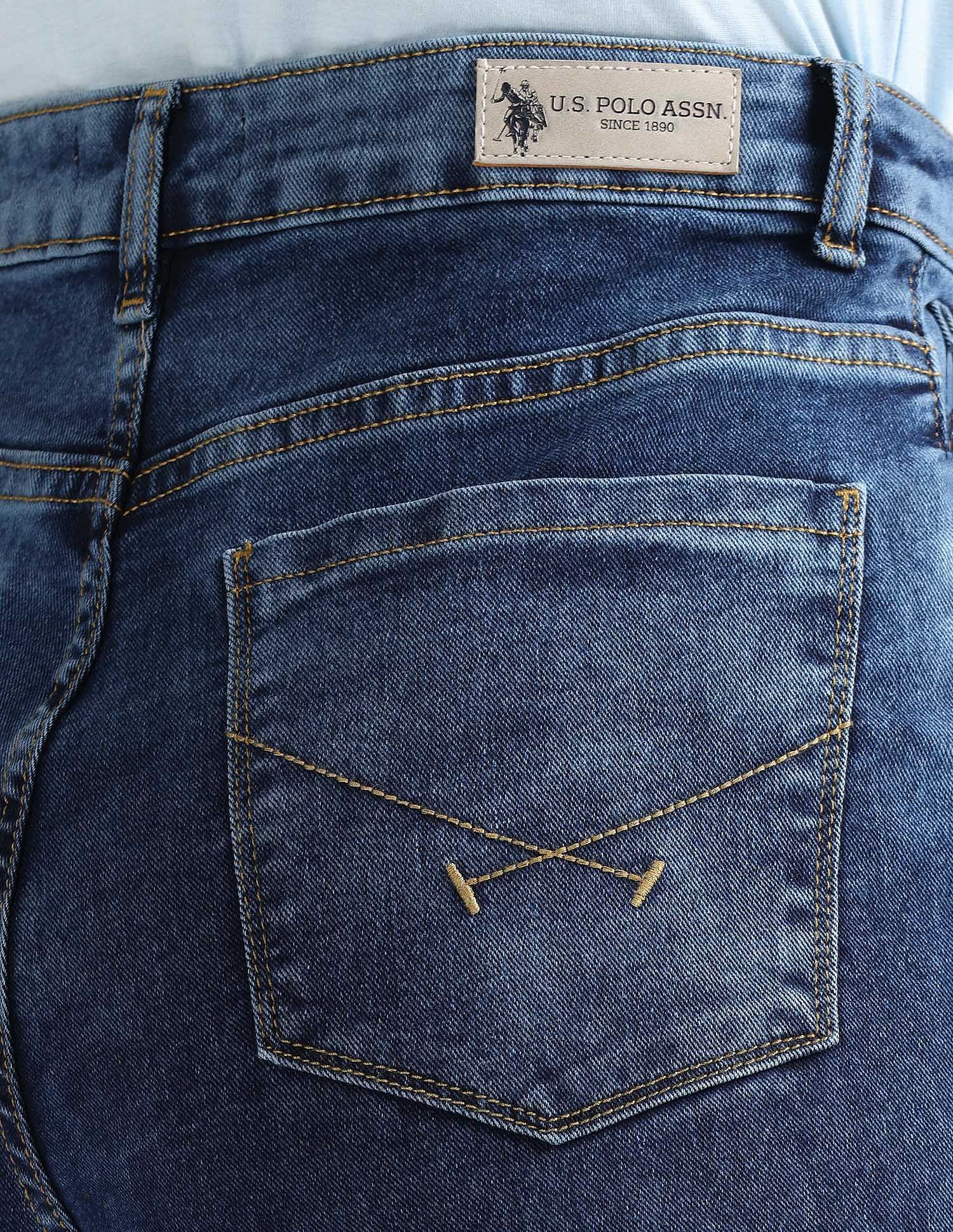 Mom Fit Blue Jeans Blue - U.S. POLO ASSN. | Large