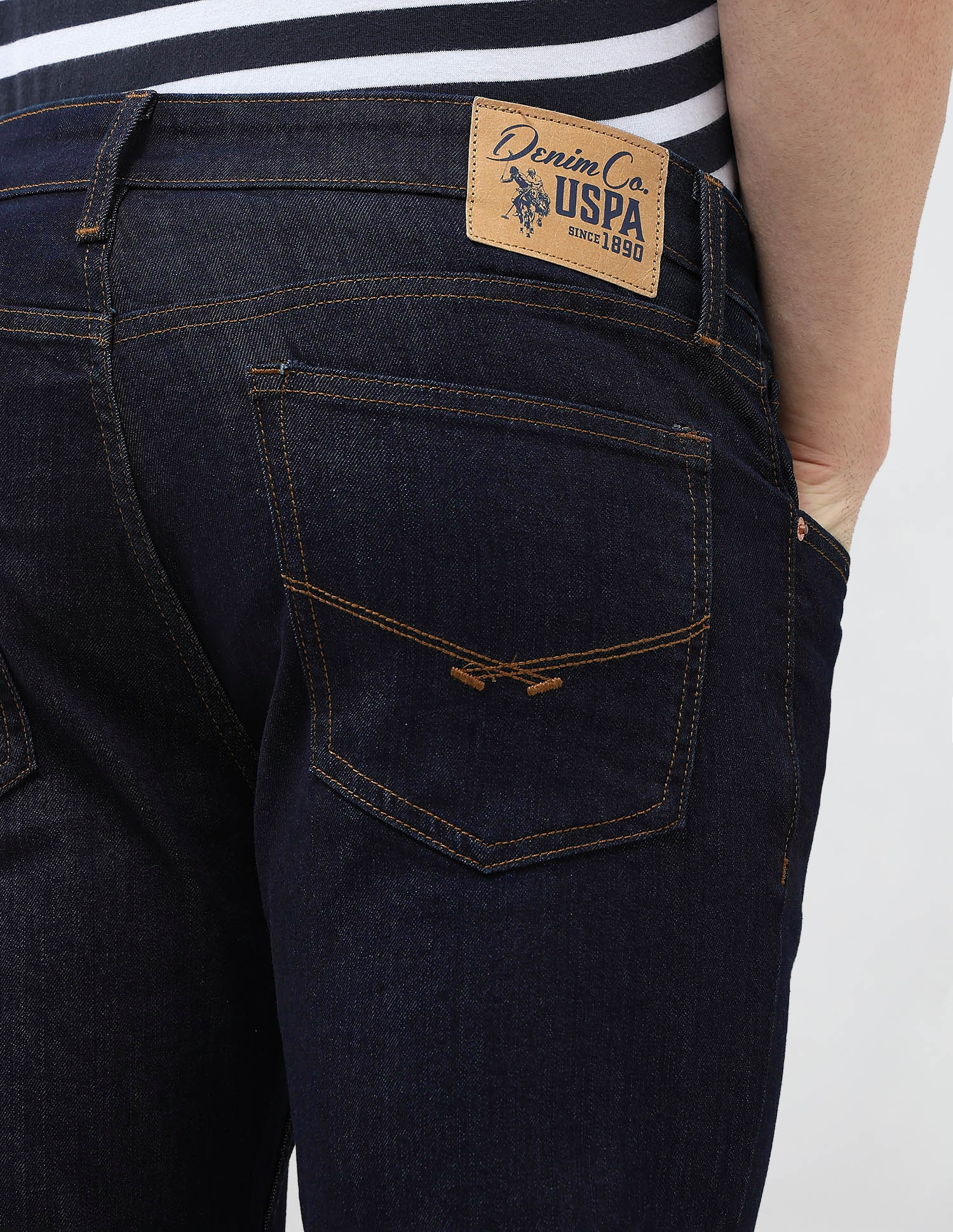 Brandon Slim Tapered Fit Mid Rise Jeans Dark Blue - U.S. POLO ASSN. | Large