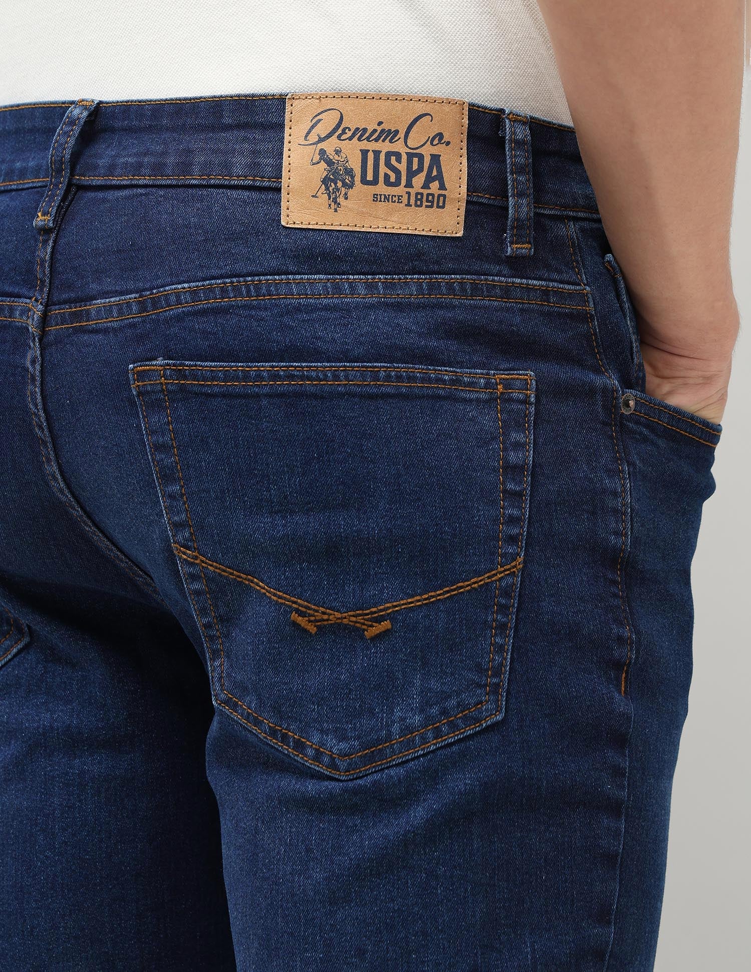 Brandon Slim Tapered Fit Blue Jeans Blue - U.S. POLO ASSN. | Large