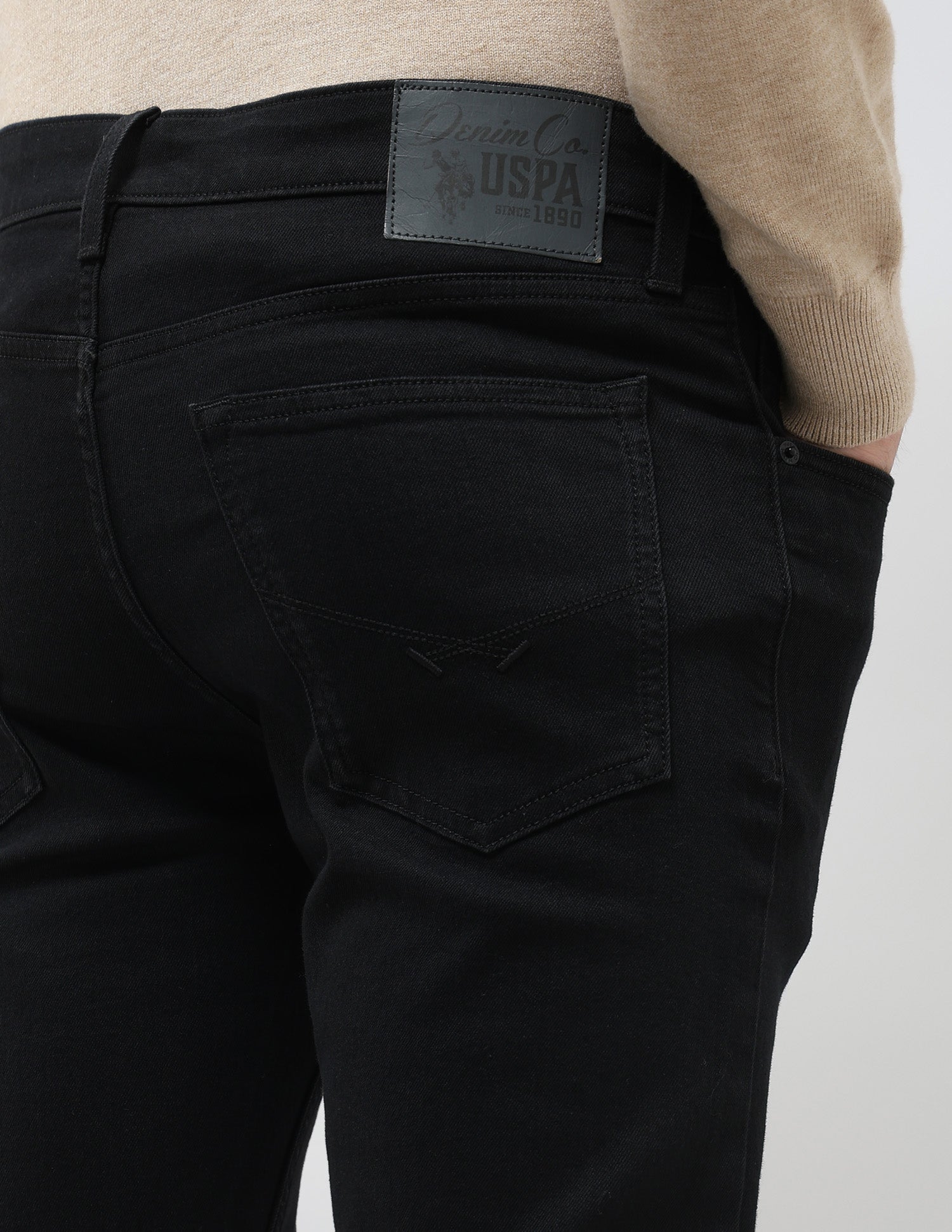 Regallo Skinny Fit Mid Rise Jeans Black - U.S. Polo Assn. India | Large