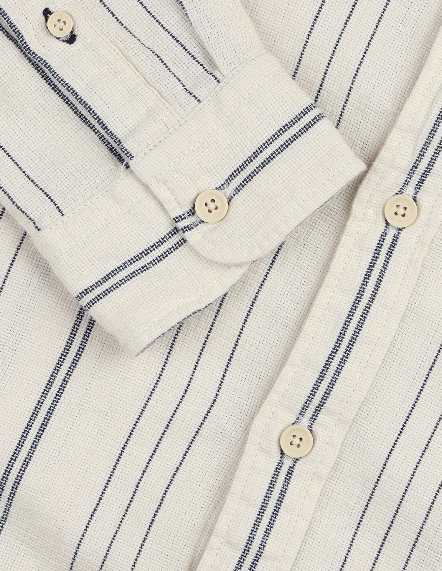 Vertical Striped Regular Fit Shirt Off White - U.S. Polo Assn. India | Large