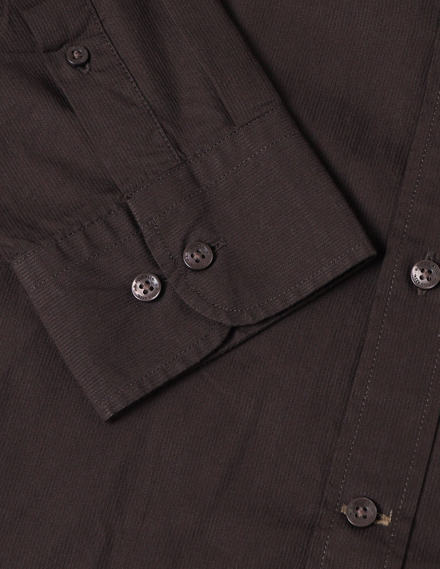 Tailored Fit Dobby Shirt Brown - U.S. Polo Assn. India | Large