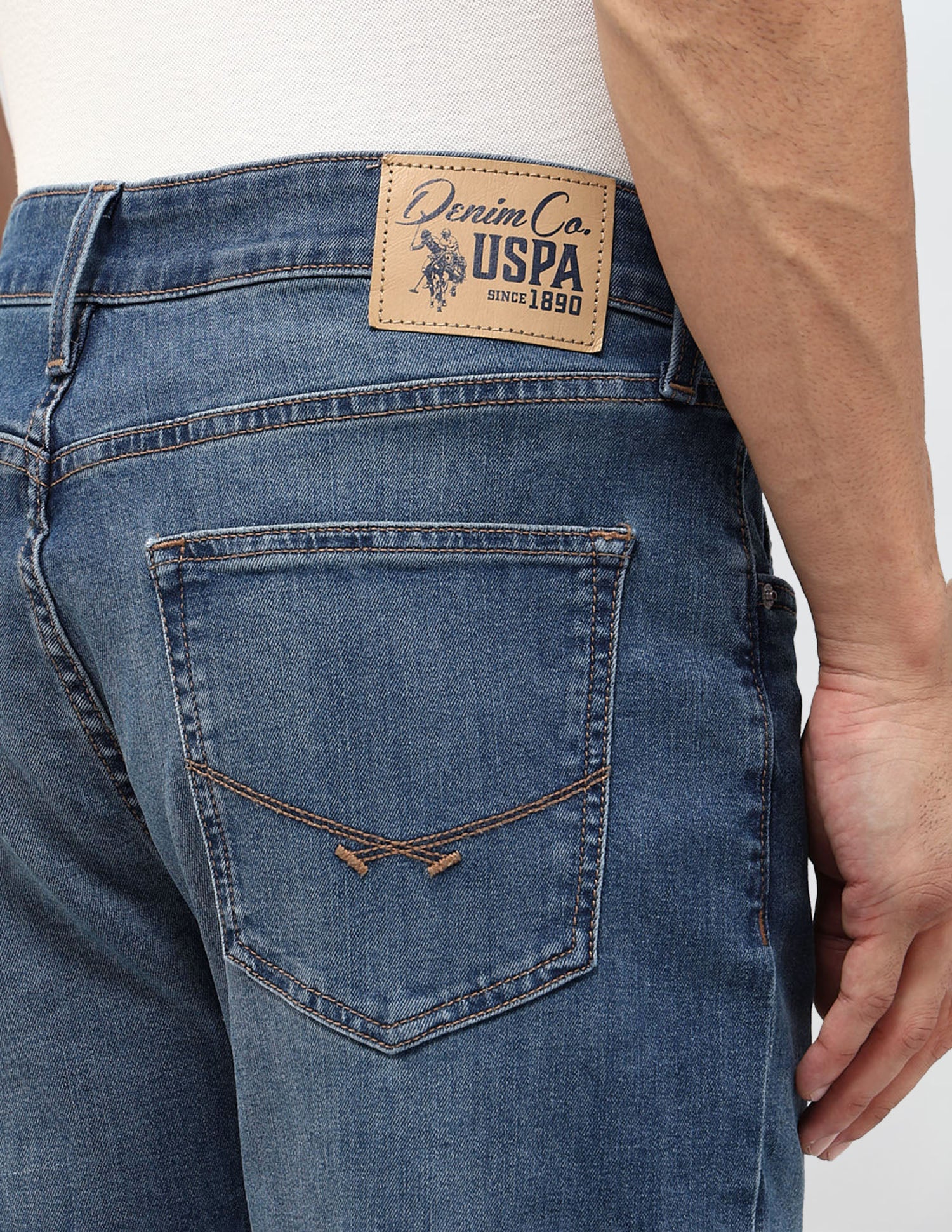 Cole Comfort Cropped Fit Blue Jeans Med Blue - U.S. POLO ASSN. | Large