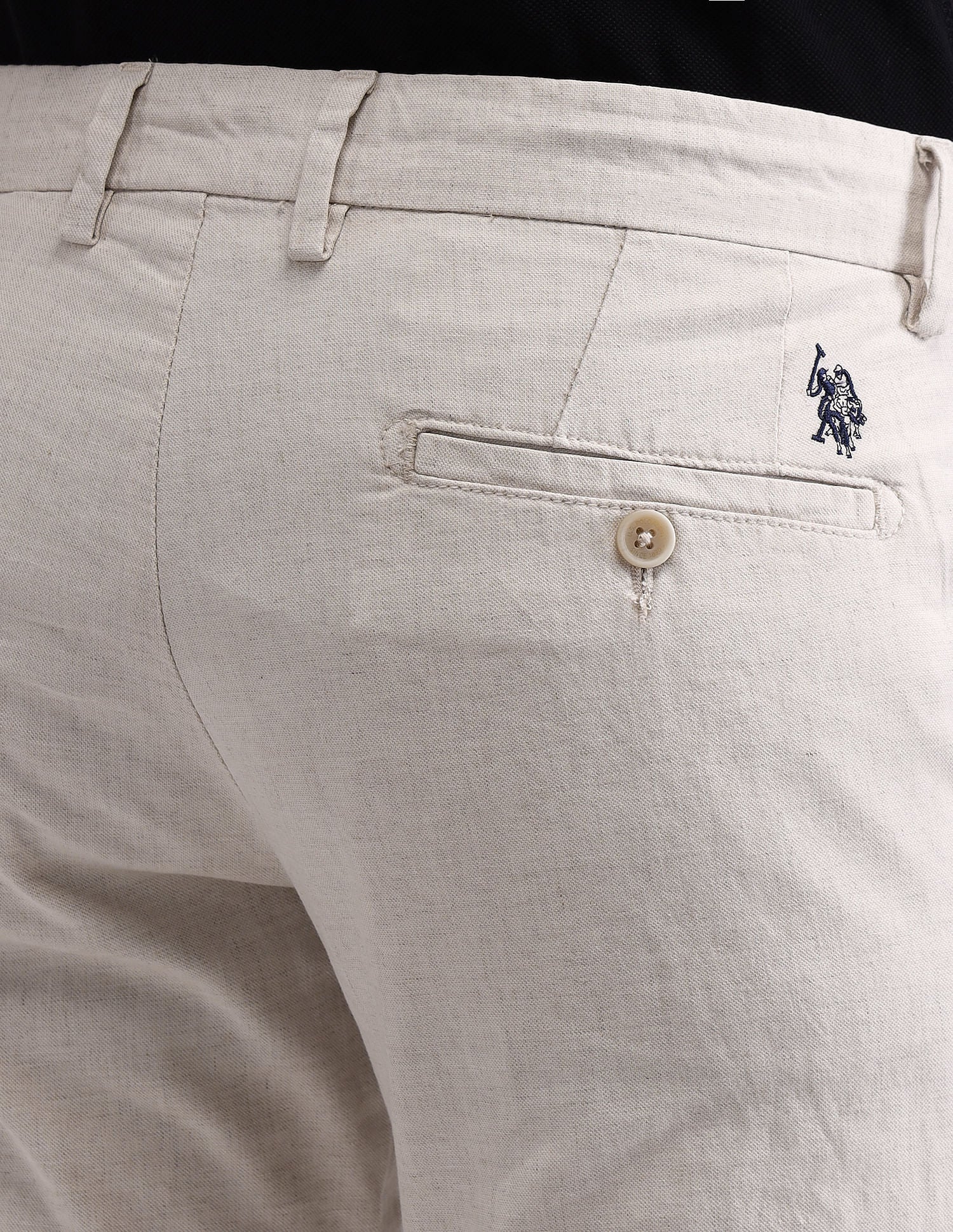 Denver Slim Fit Solid Trousers Natural - U.S. POLO ASSN. | Large