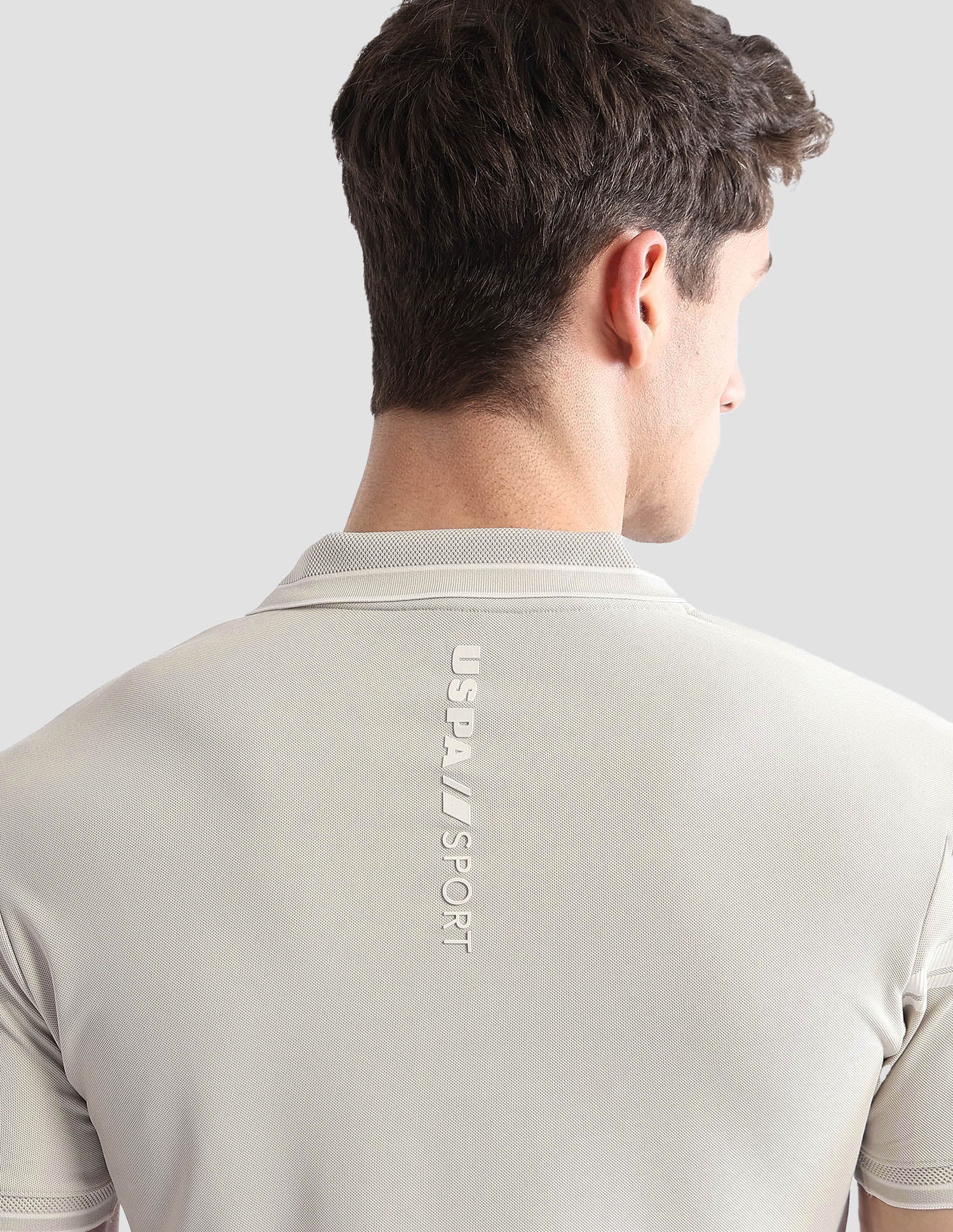 Solid Regular Fit Active Polo Shirt Beige - U.S. POLO ASSN. | Large