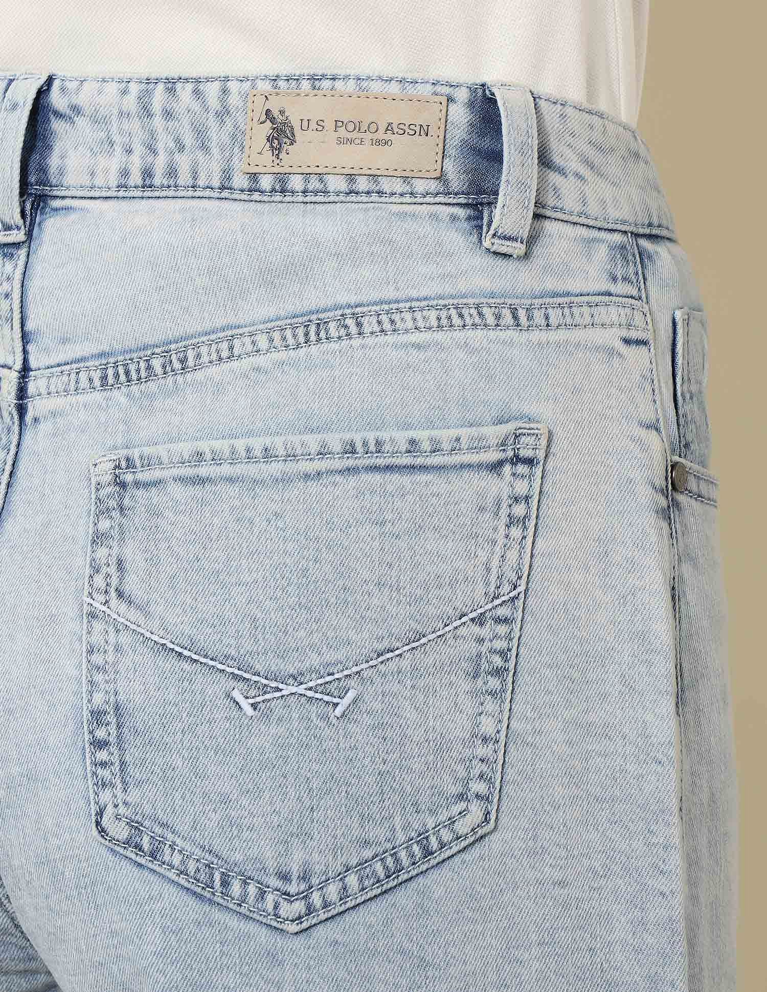 High Rise Wide Leg Fit Jeans Blue - U.S. Polo Assn. India | Large
