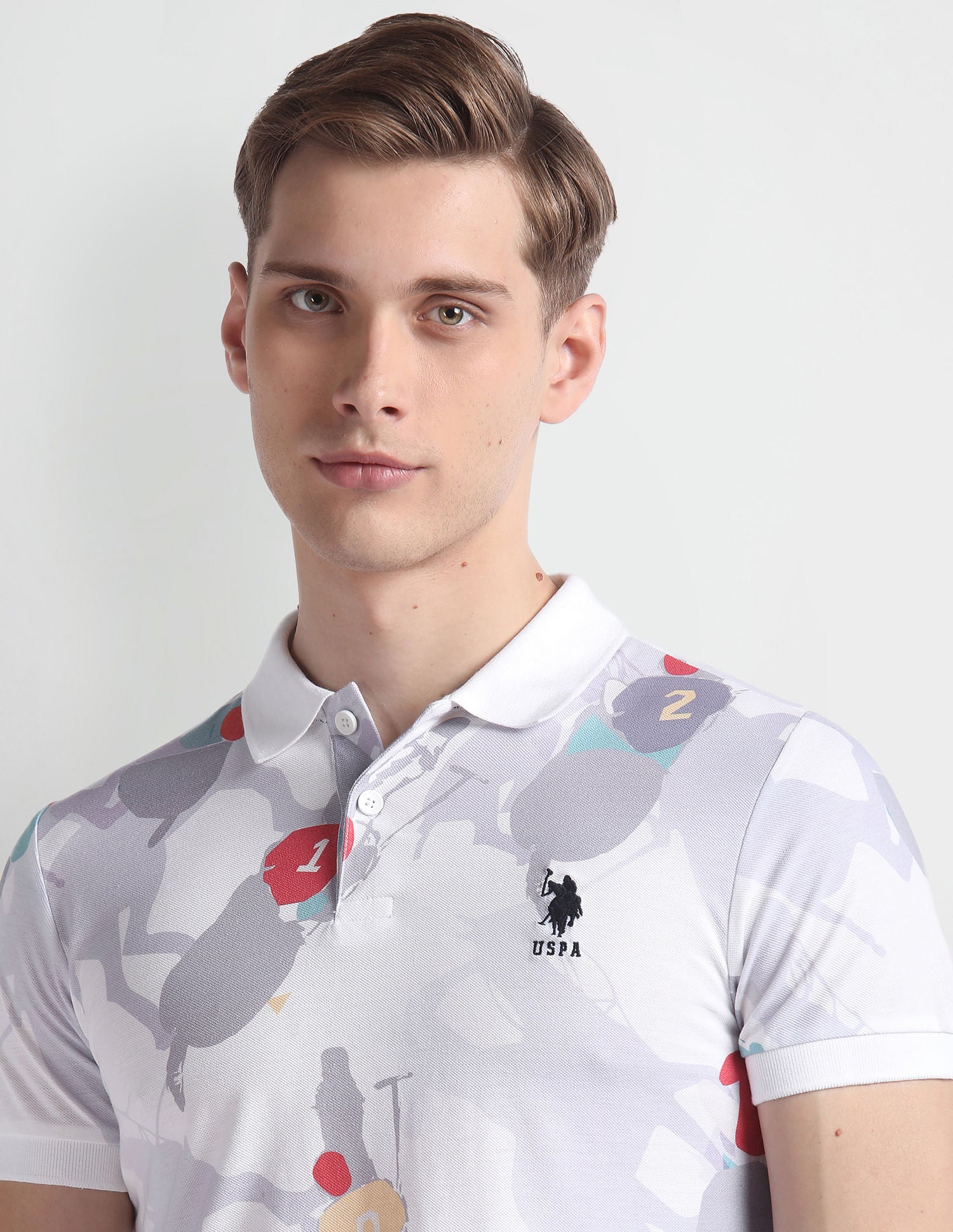 Graphic Print Pique Polo Shirt Lavender - U.S. Polo Assn. India | Large