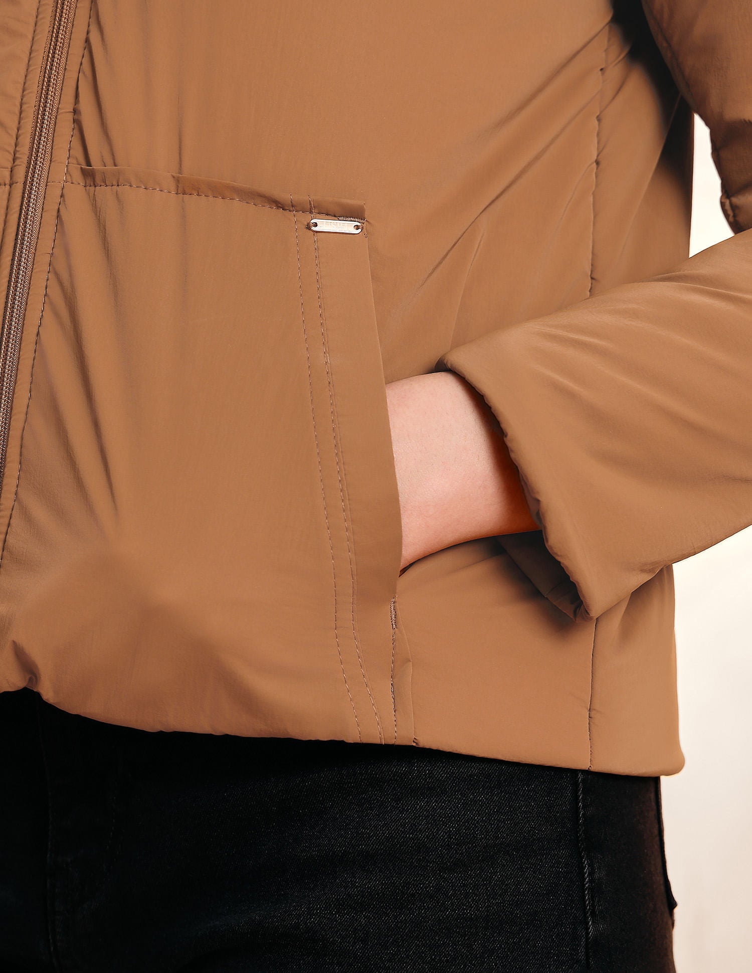 Solid Regular Fit Puffer Jacket Bronze - U.S. POLO ASSN. | Large