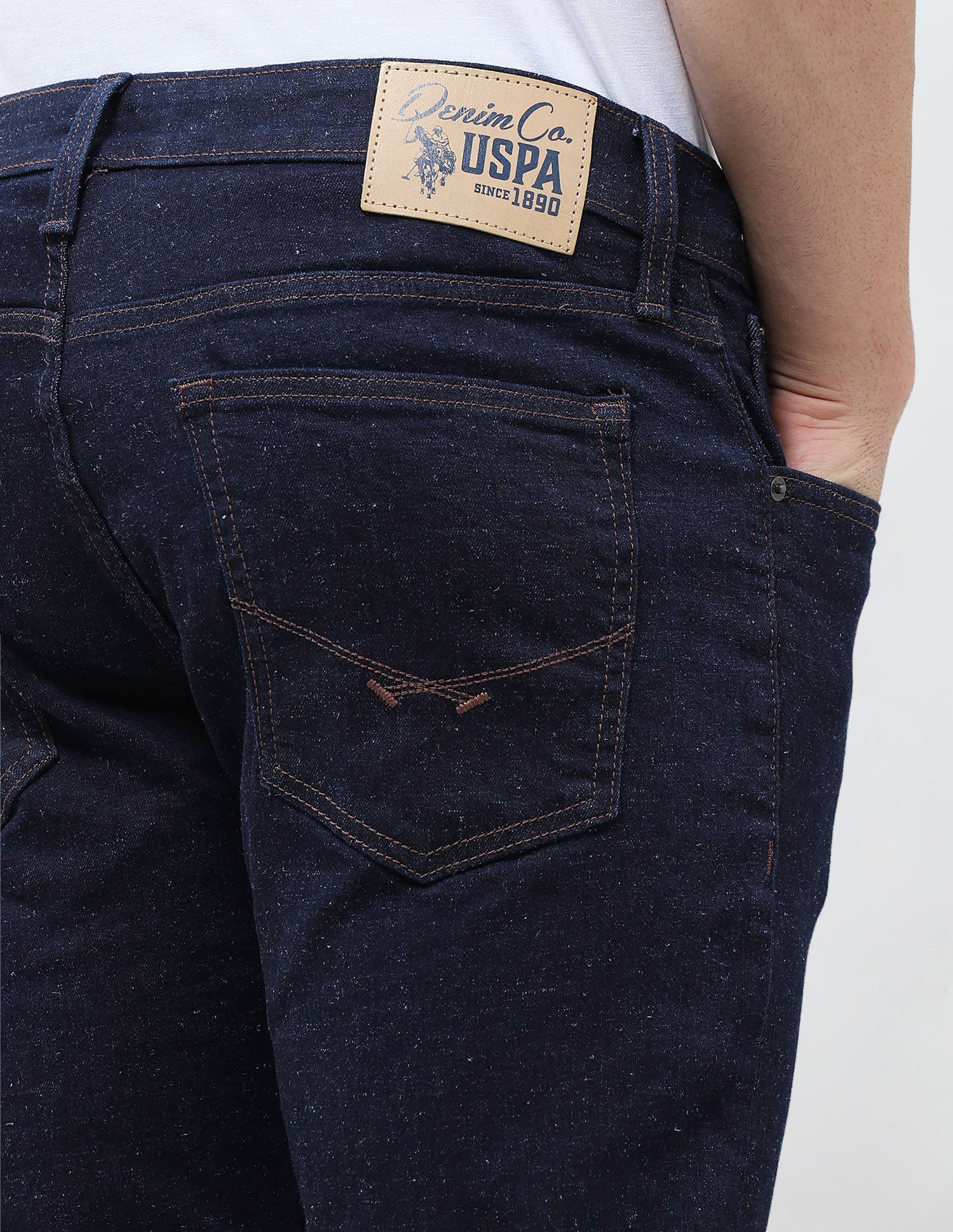 Brandon Slim Tapered Fit Mid Rise Jeans Dark Wash - U.S. POLO ASSN. | Large