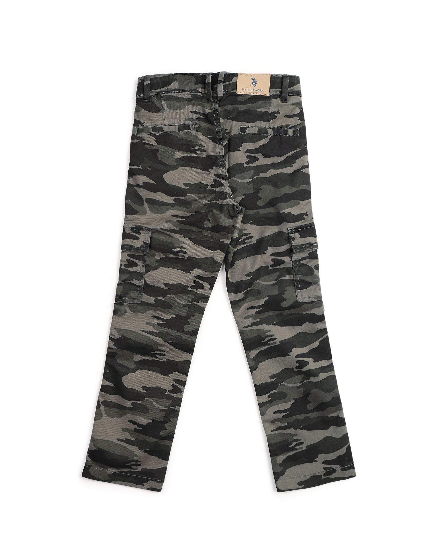 Boys Camouflage Printed Regular Fit Cargos Olive - U.S. POLO ASSN. | Large