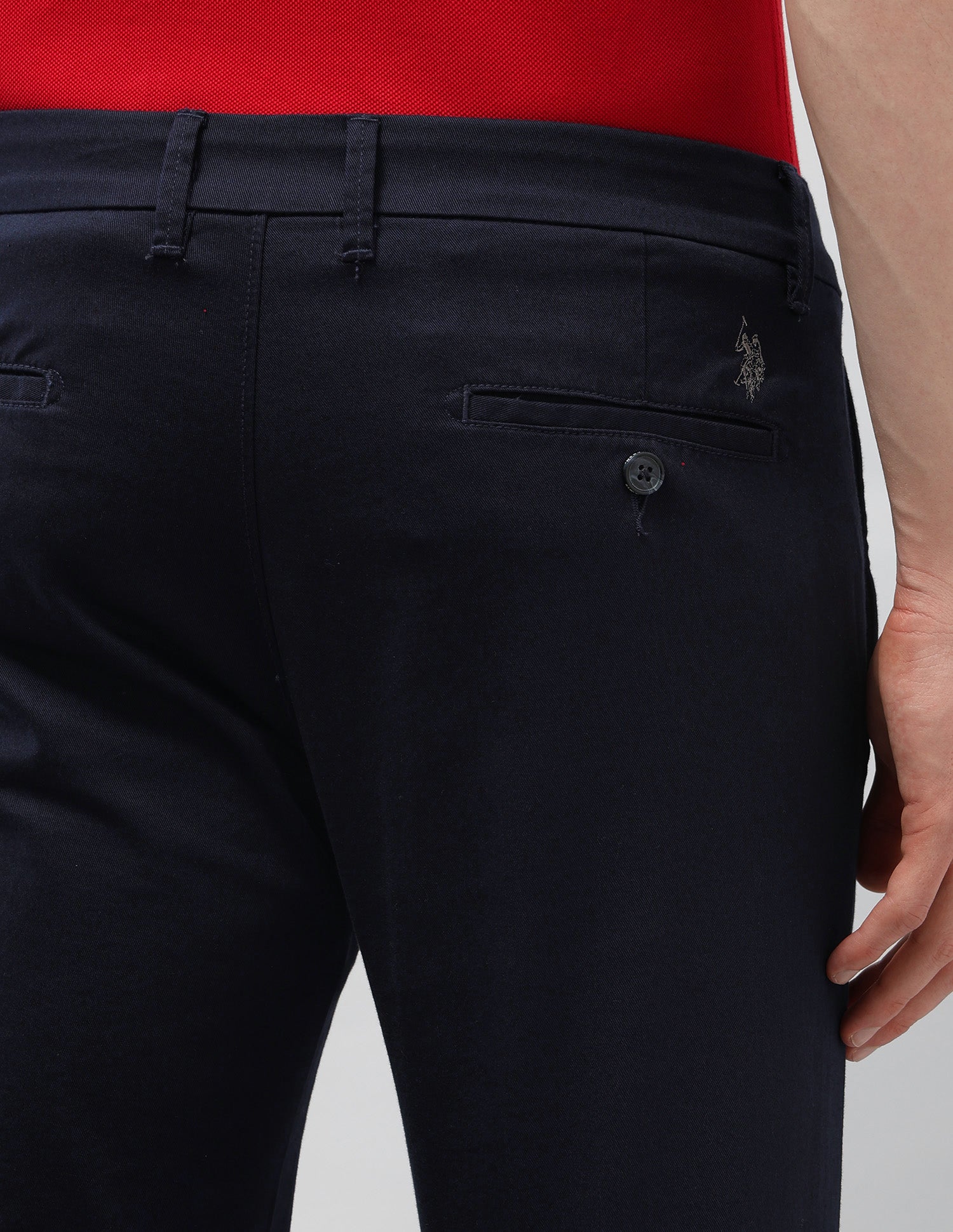 Solid Denver Slim Fit Trousers Navy - U.S. Polo Assn. India | Large