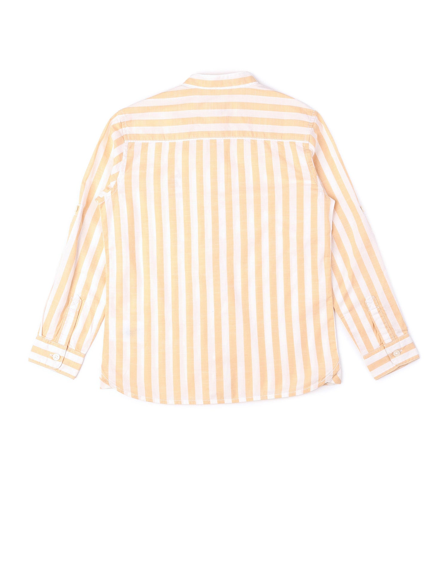 Boys Vertical Striped Mandarin Shirt Beige - U.S. POLO ASSN. | Large