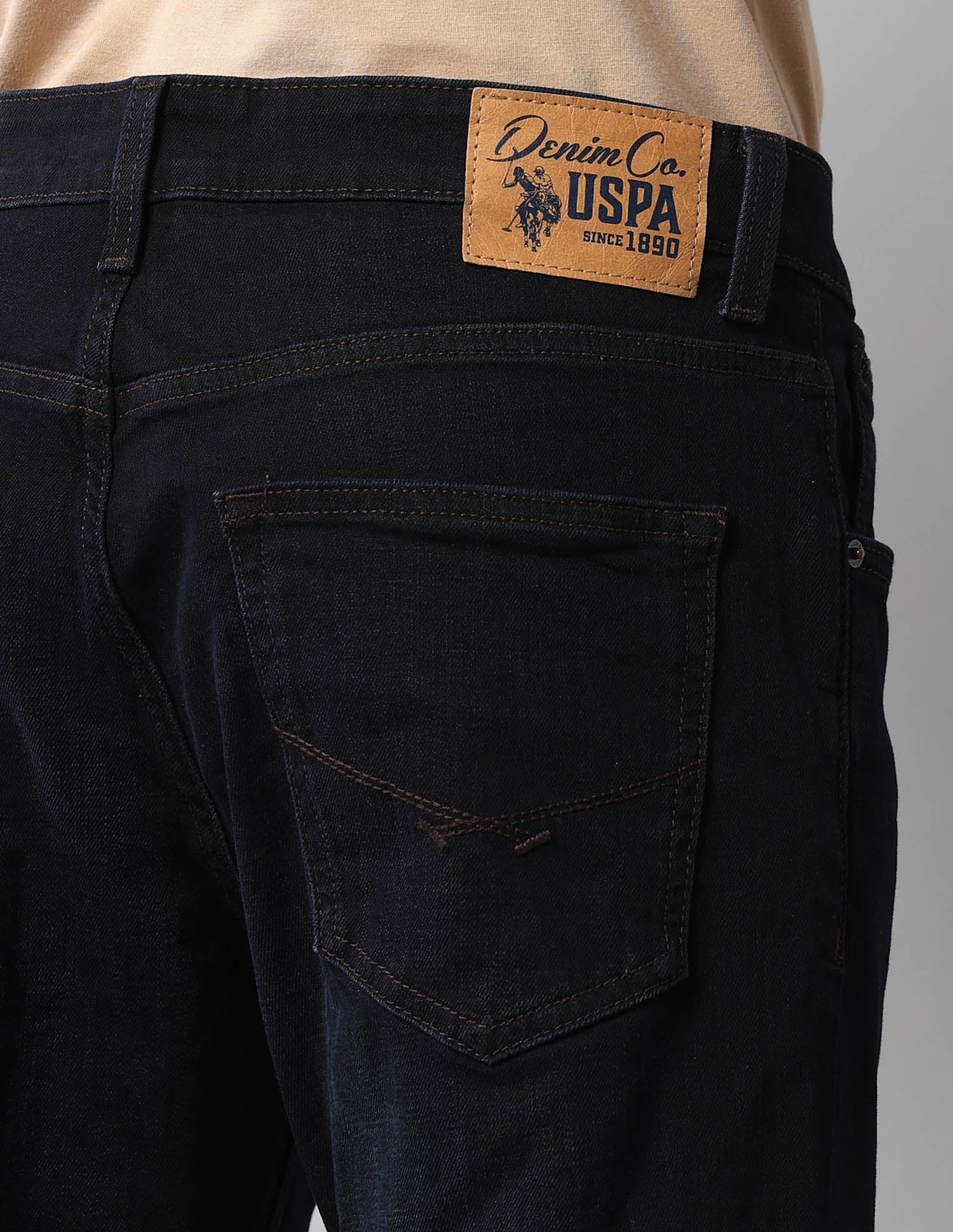 Harold Slim Straight Fit Blue Vintage Jeans Dark Wash - U.S. Polo Assn. India | Large