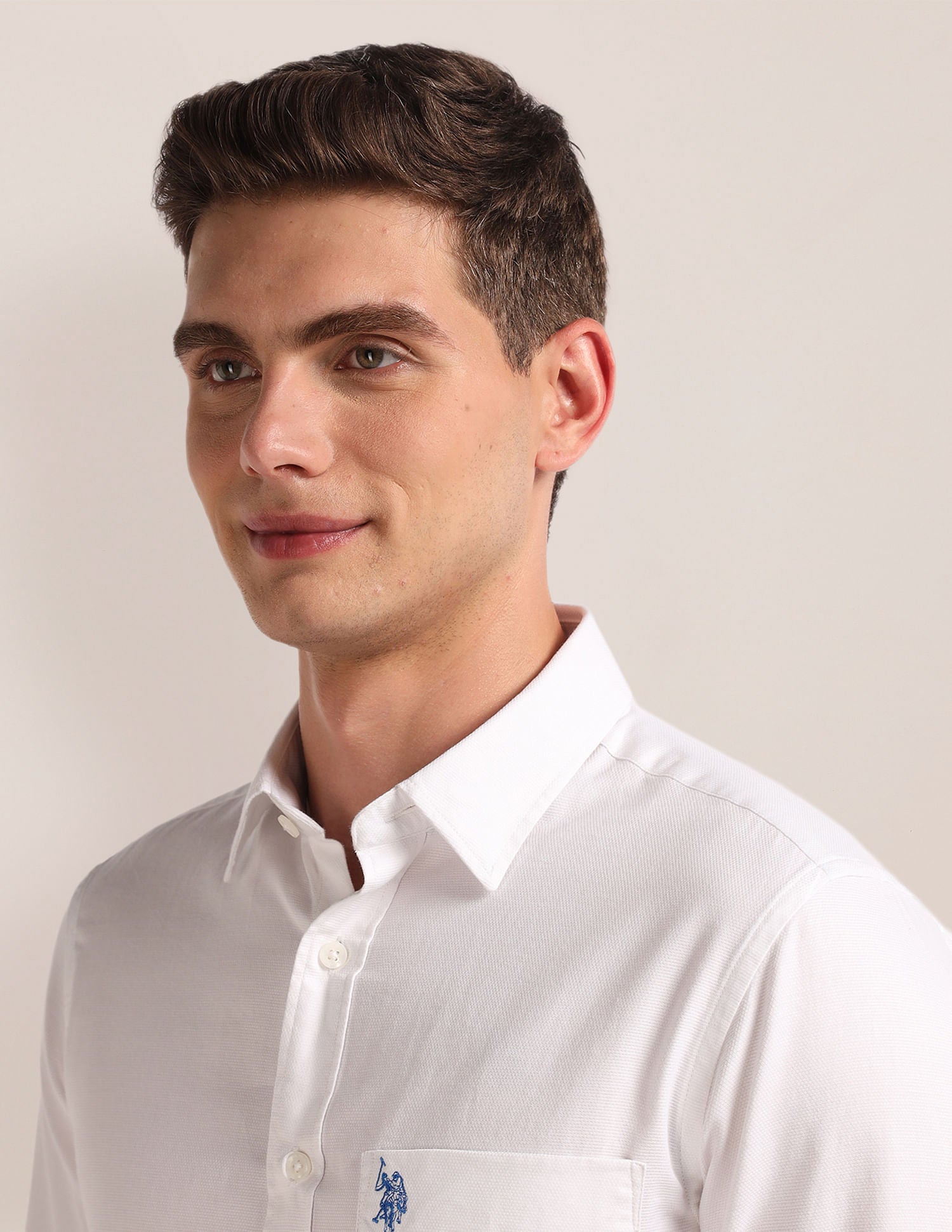 Solid Tailored Fit Shirt White - U.S. Polo Assn. India | Large