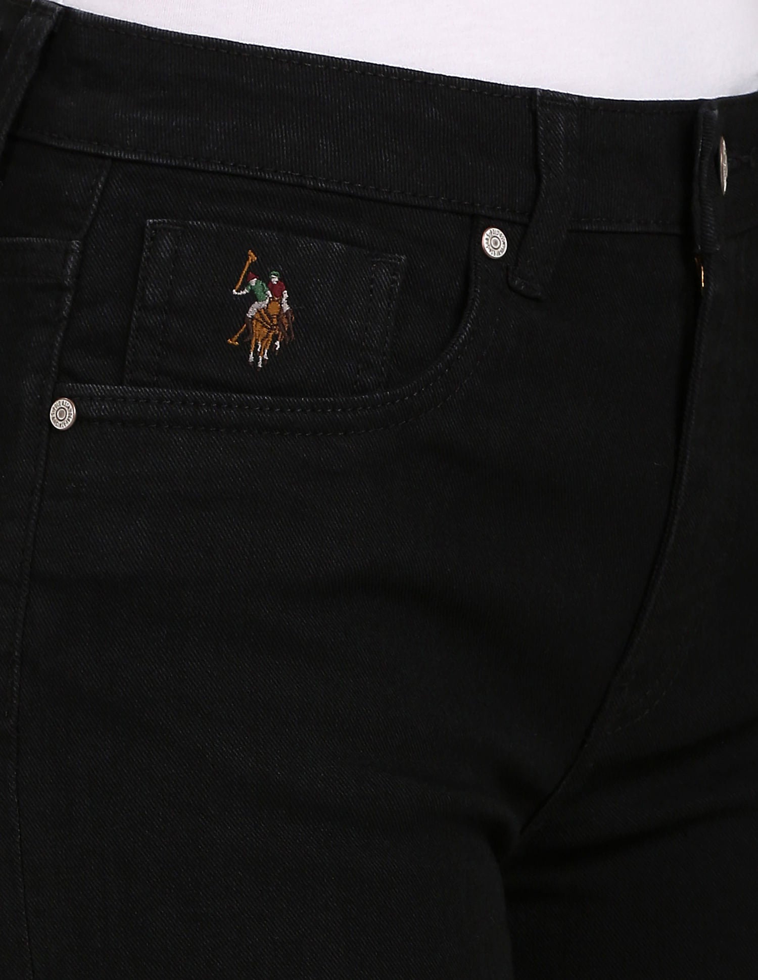 High Rise Flared Slit Jeans Black - U.S. Polo Assn. India | Large
