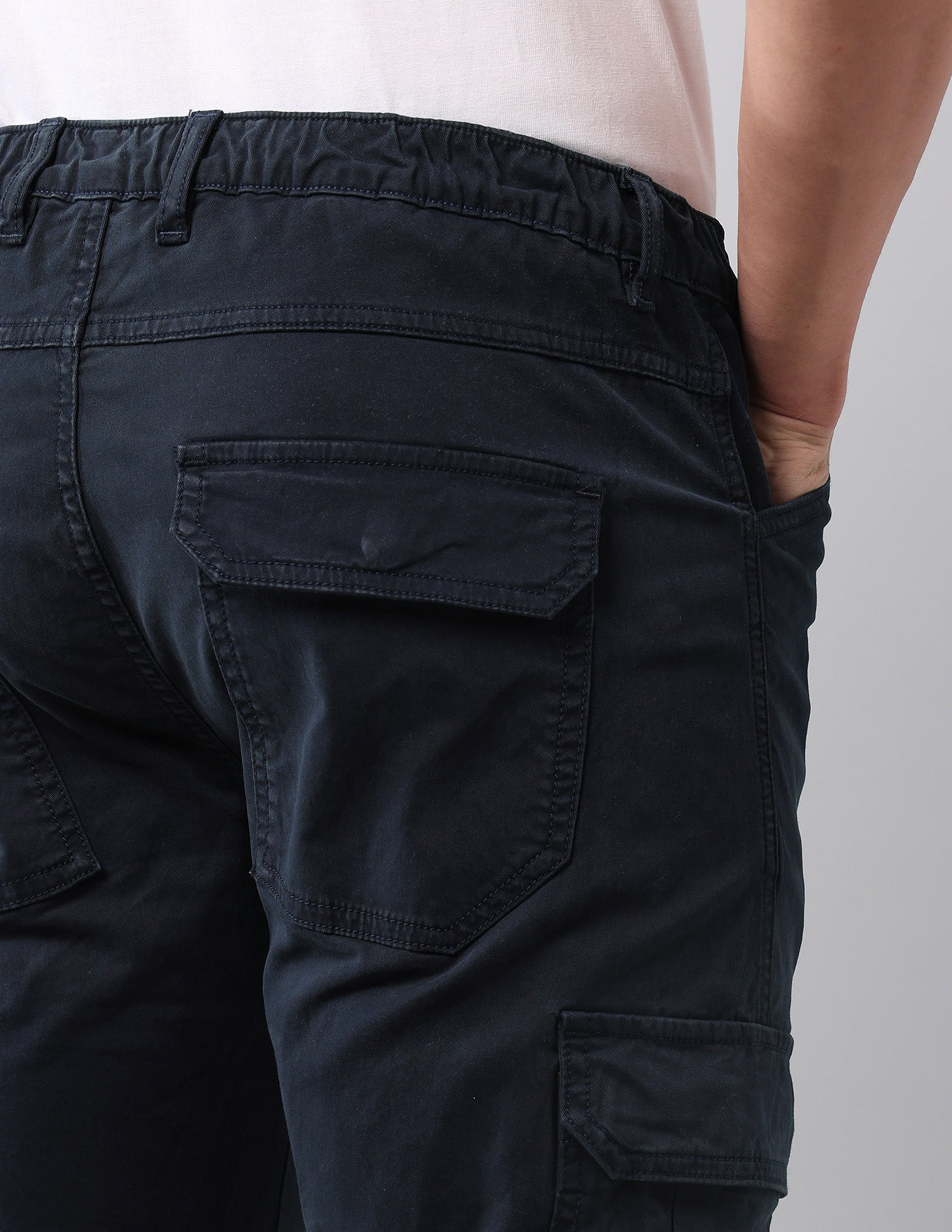 Straight Fit Pure Cotton Cargos Navy - U.S. Polo Assn. India | Large