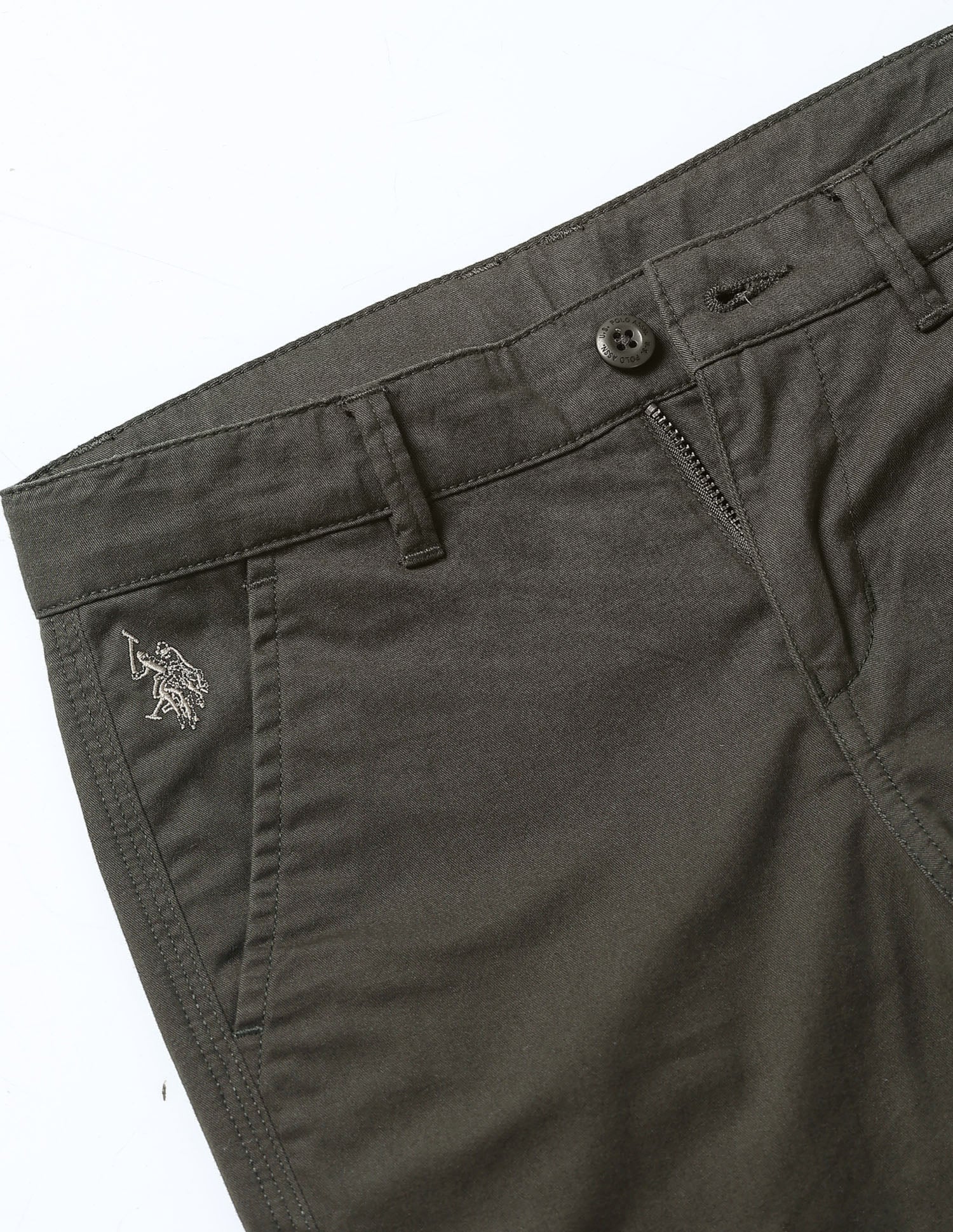 Mid Rise Twill Trousers Olive - U.S. Polo Assn. India | Large