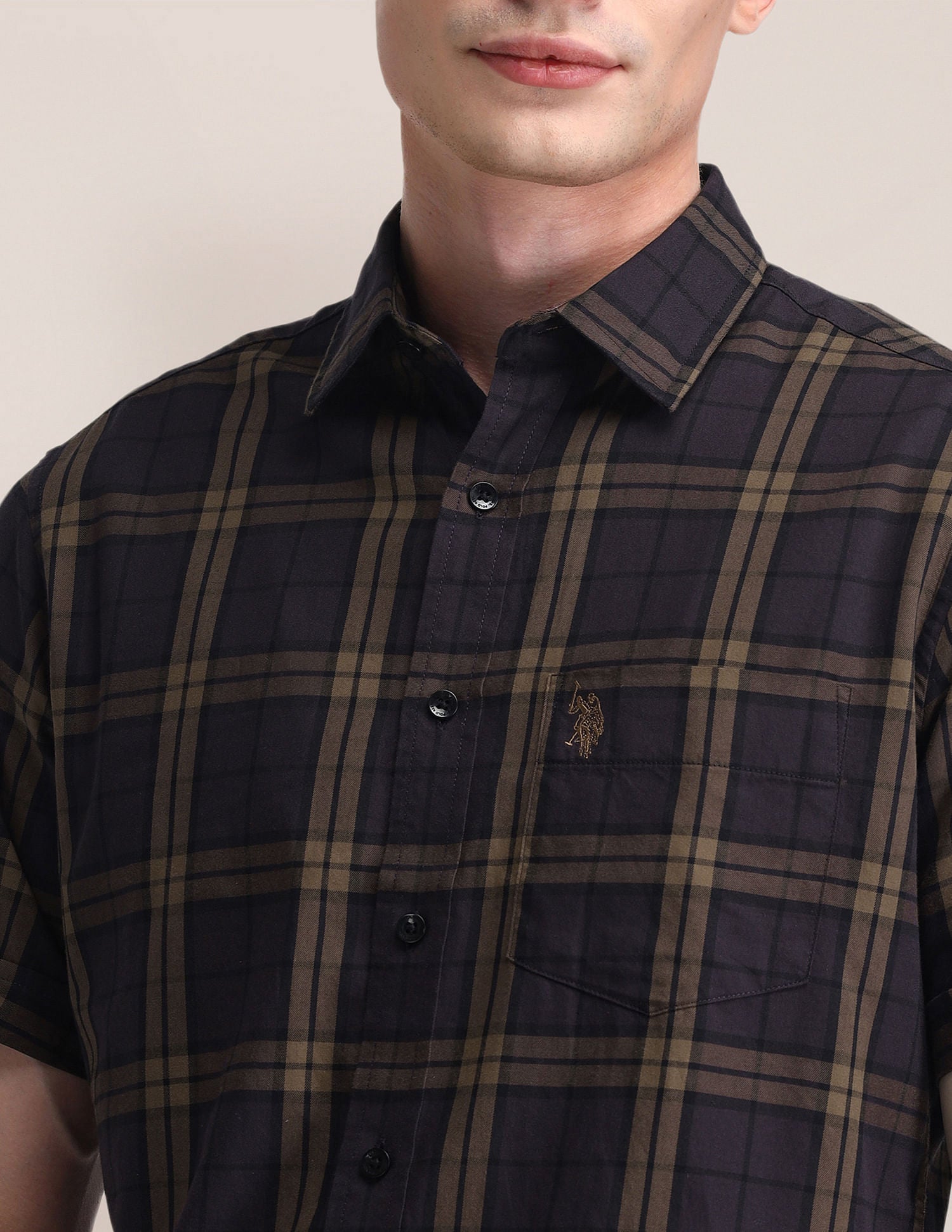 Tartan Check Tailored Fit Shirt Wine - U.S. Polo Assn. India | Large