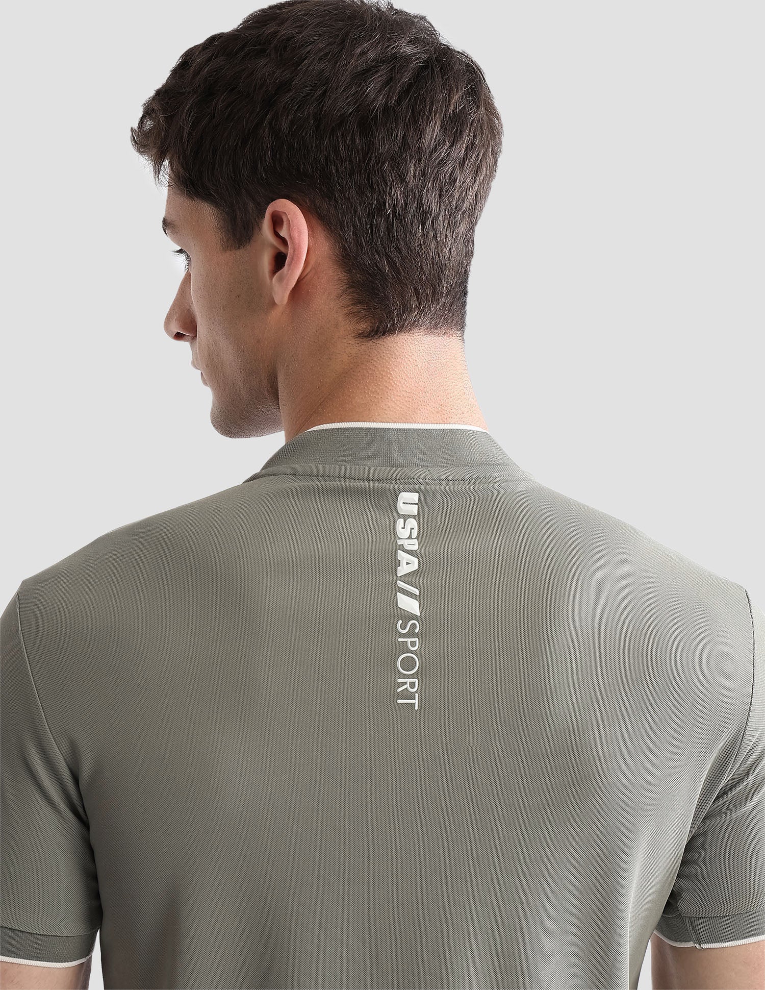 Brand Embossed Regular Fit Active Polo Shirt Light Olive - U.S. POLO ASSN. | Large