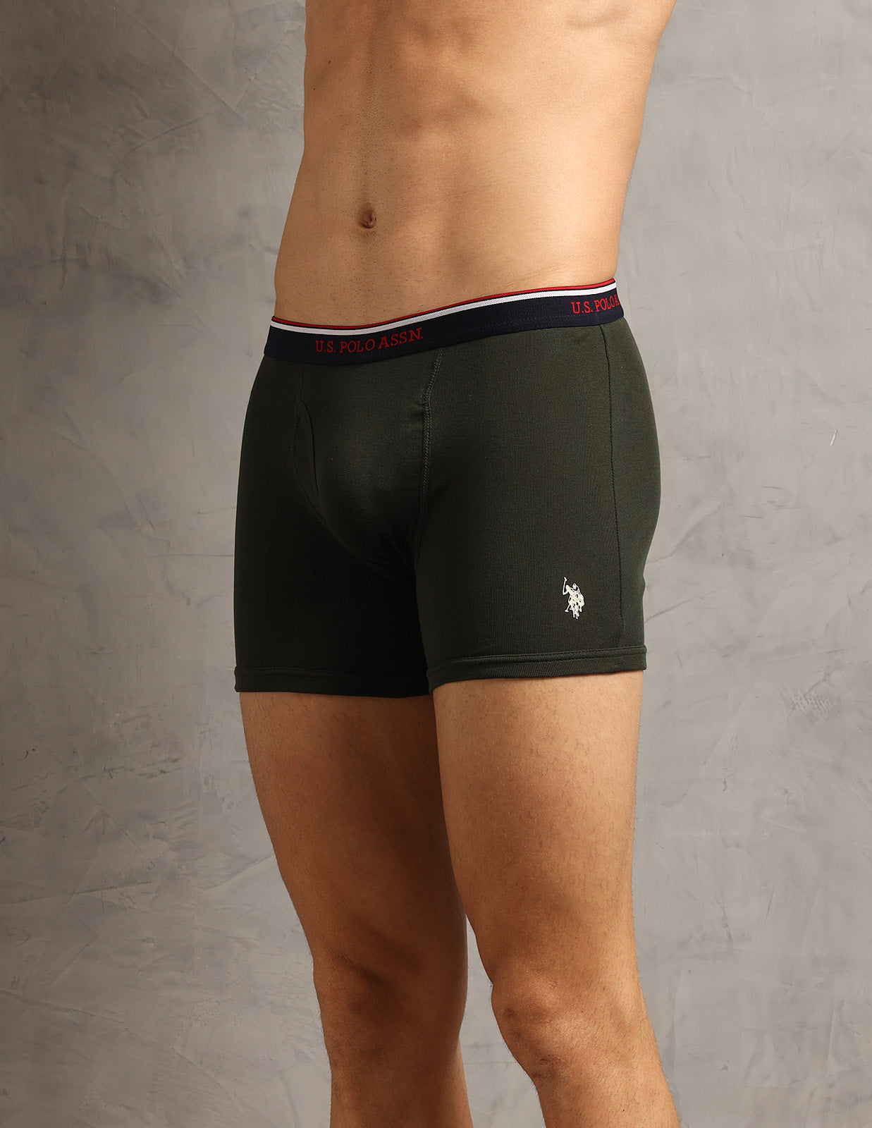 Breathable Soft Cotton I667-P1 Trunks - Pack Of 1 Olive - U.S. Polo Assn. India | Large
