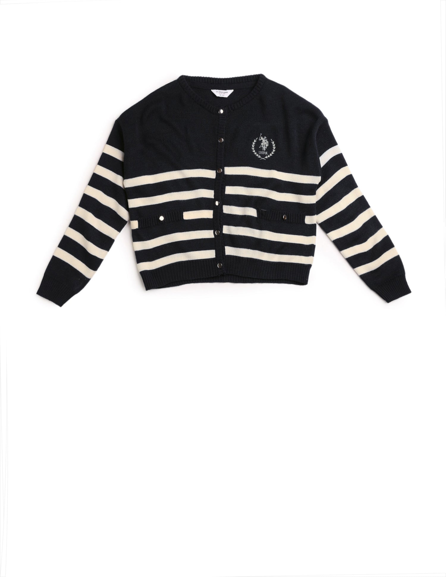 Girls Horizontal Striped Sweater Navy - U.S. POLO ASSN. | Large
