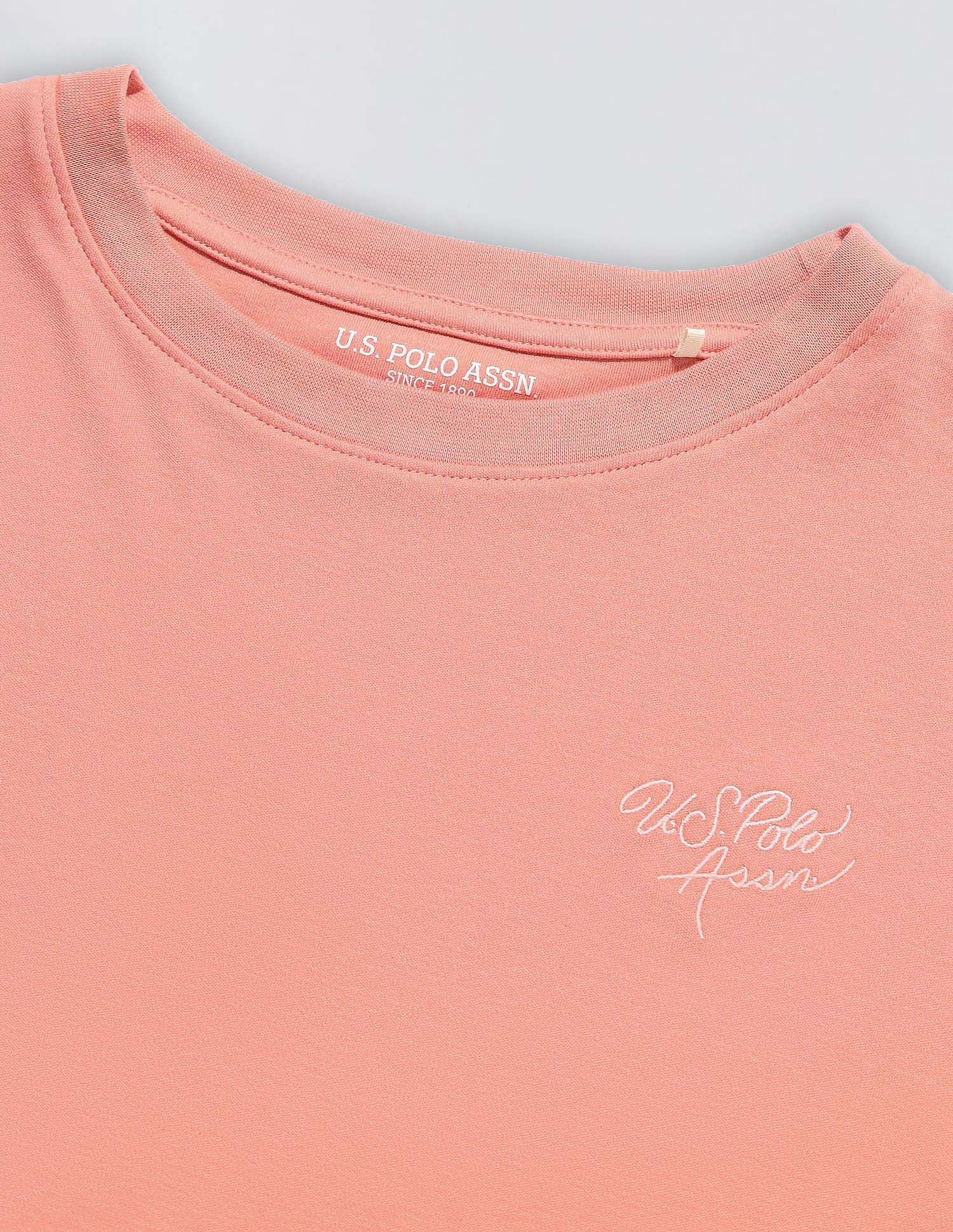 Boat Neck Relaxed Fit Lounge T-Shirt Light Pink - U.S. POLO ASSN. | Large