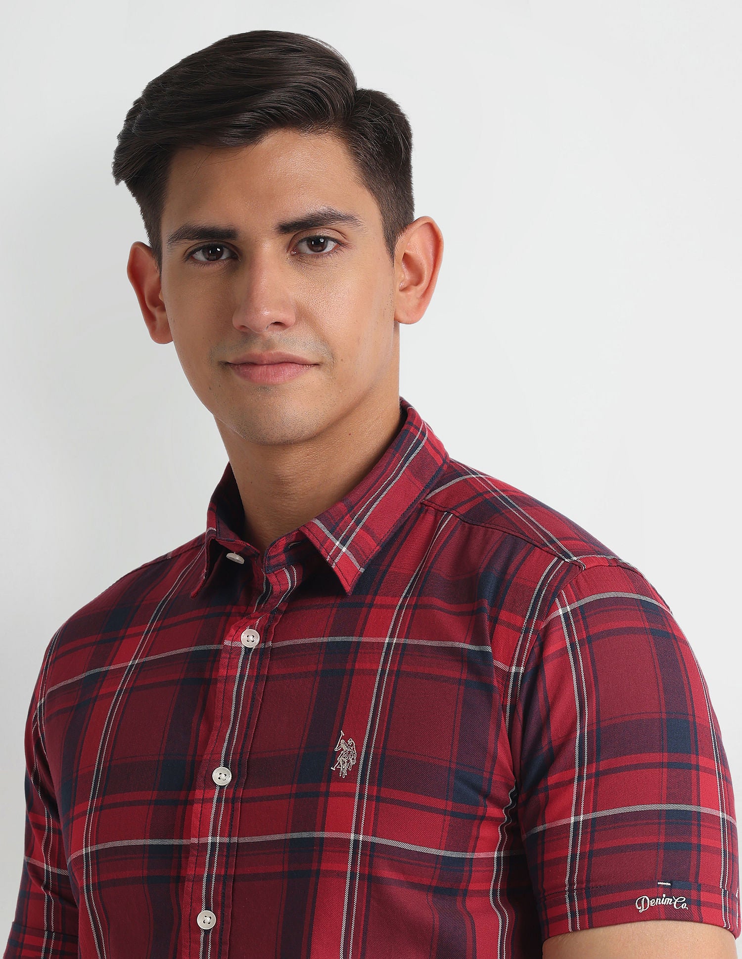 Tartan Check Slim Shirt Red - U.S. Polo Assn. India | Large