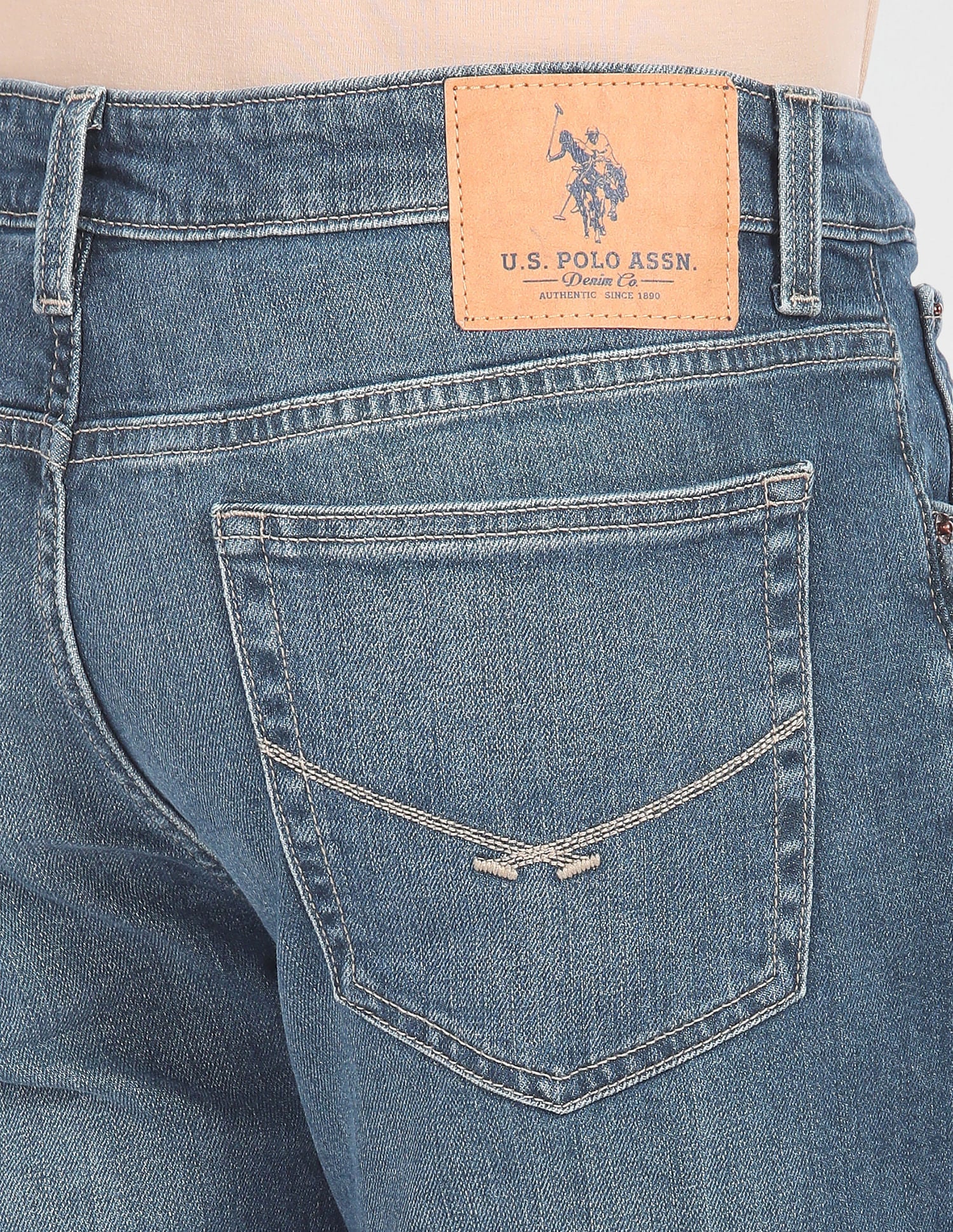 Brandon Slim Tapered Fit Blue Jeans Blue - U.S. POLO ASSN. | Large