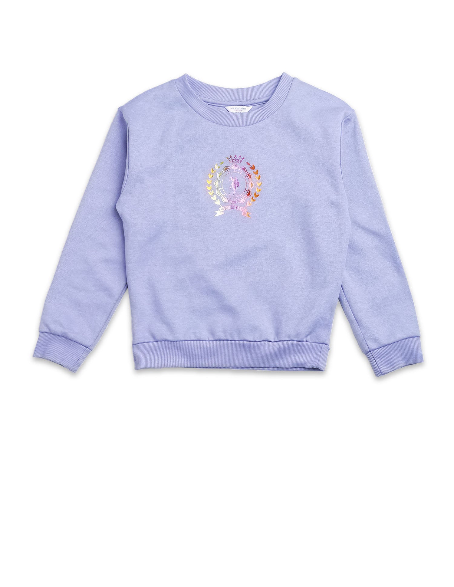 Girls Graphic Print Sweatshirt Light Purple - U.S. POLO ASSN. | Large