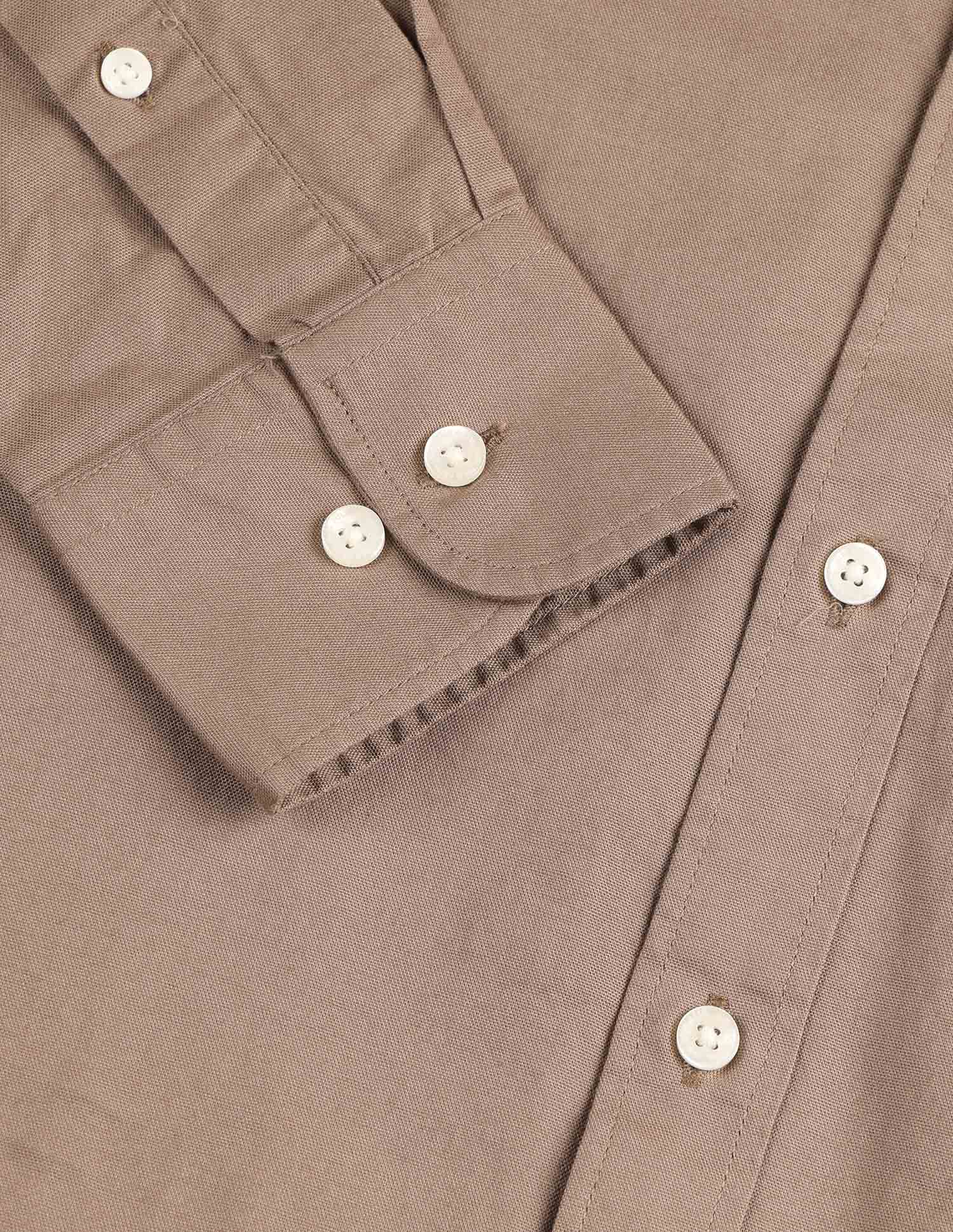 Tailored Fit Dobby Button Down Shirt Light Brown - U.S. POLO ASSN. | Large